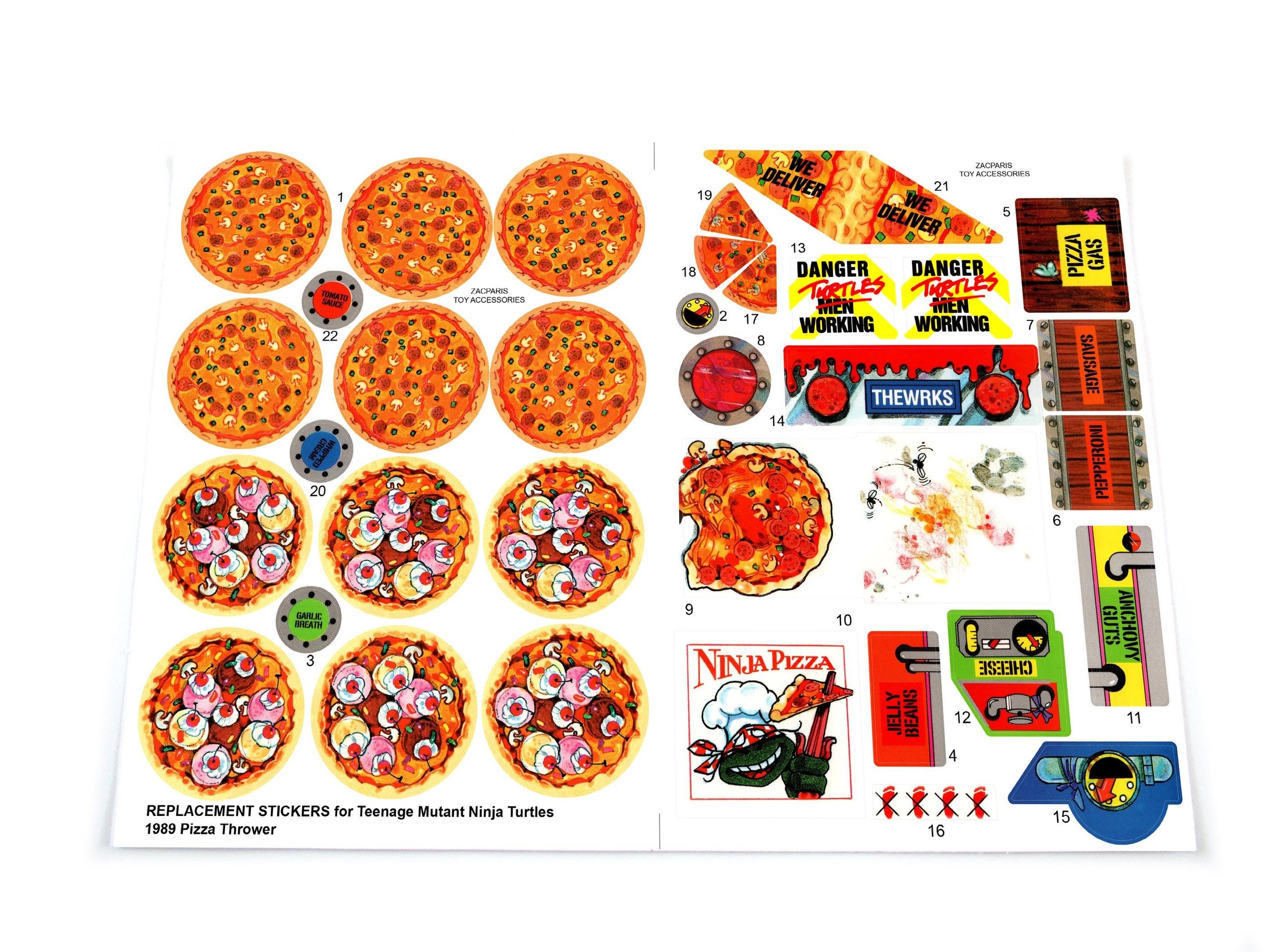 TMNT Teenage Mutant Ninja Turtles Pizza Thrower stickers