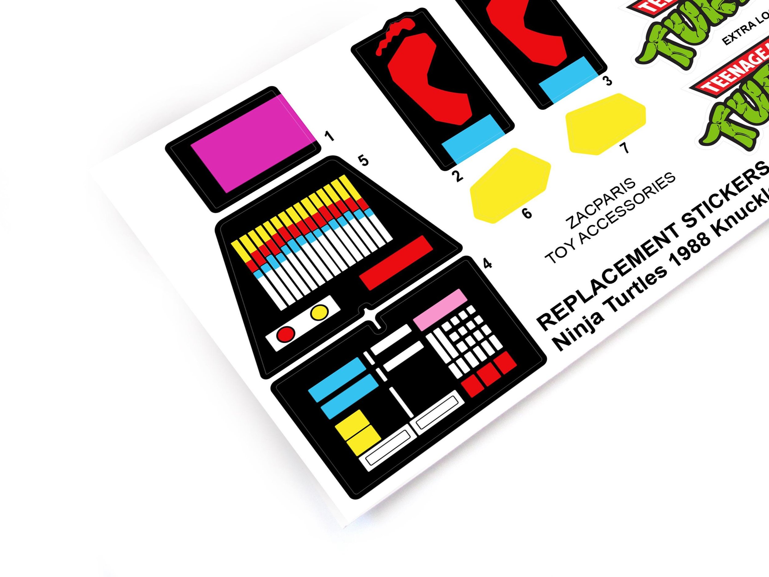 CUSTOM STICKERS for TMNT 1988 Knucklehead Teenage Mutant Ninja Turtles