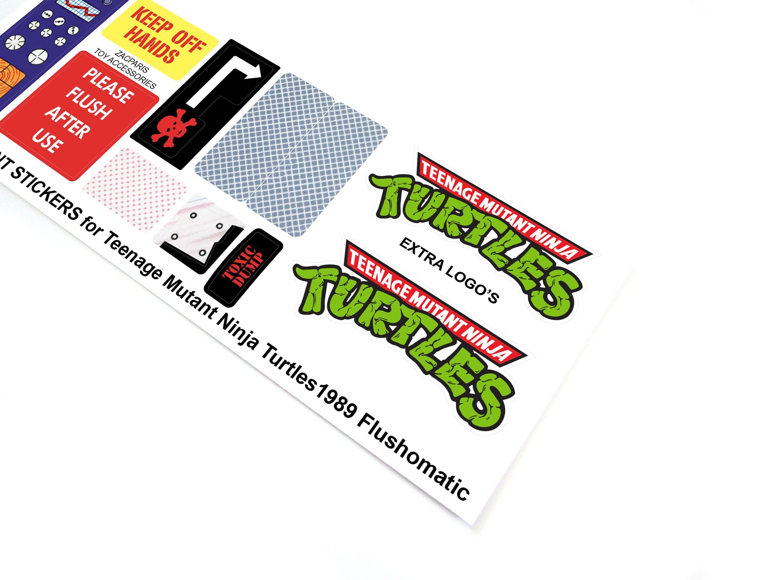 CUSTOM STICKERS for TMNT 1989 Flushomatic Teenage Mutant Ninja Turtles