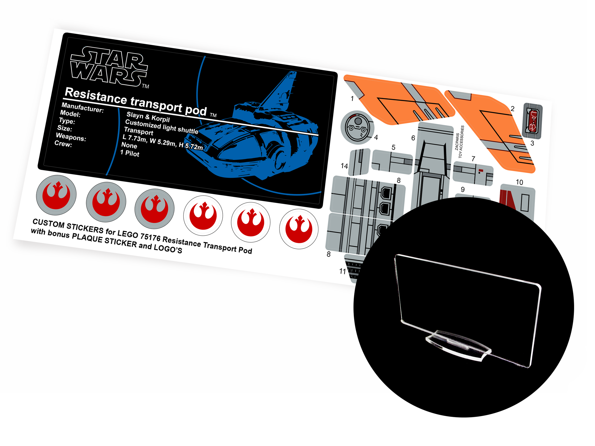 Lego 75176 Resistance Transport Pod sticker