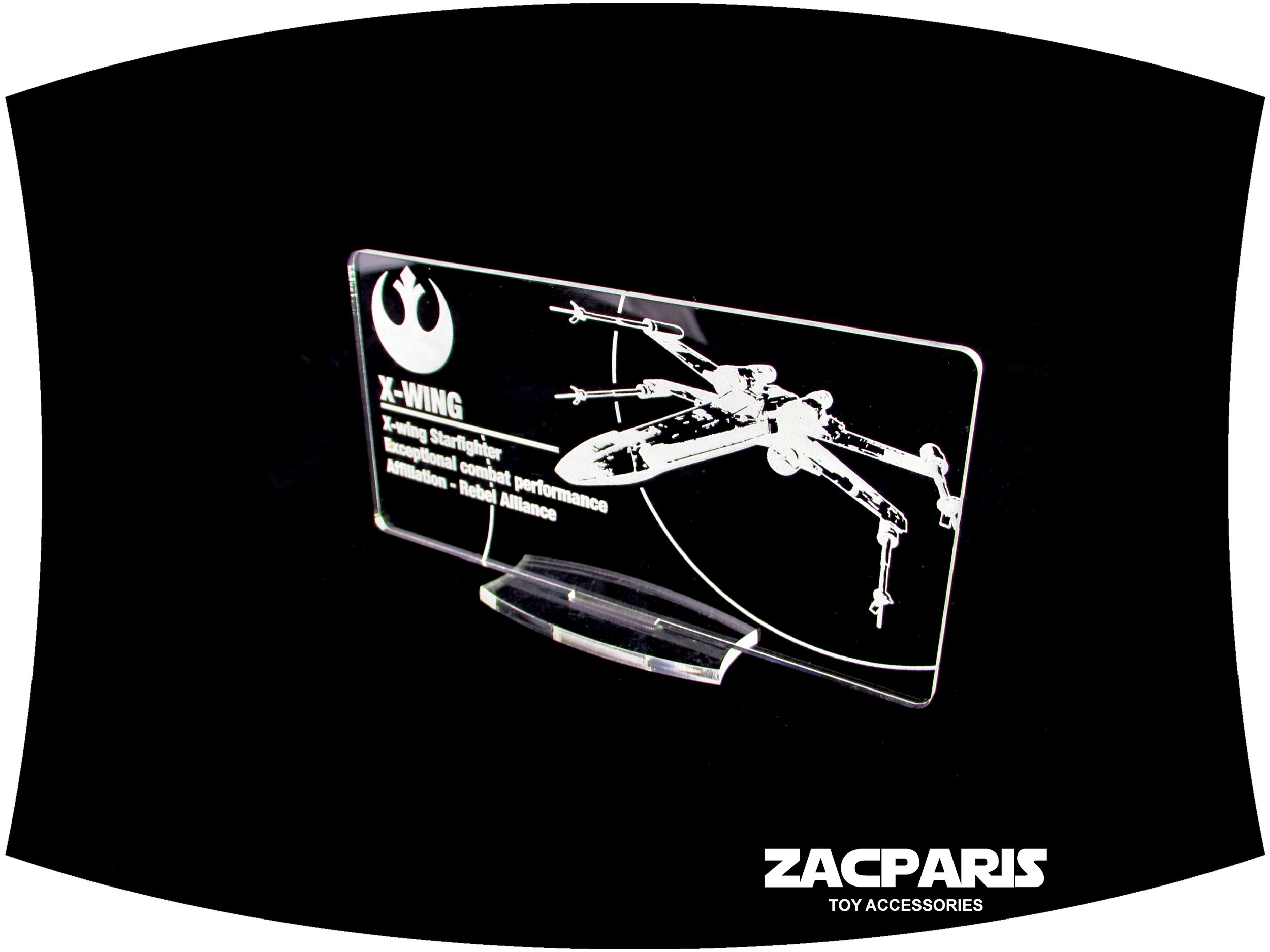 Display plaque for Star Wars X-wing Kenner Hasbro & Lego 10240 9493 75102 75149 Models toys