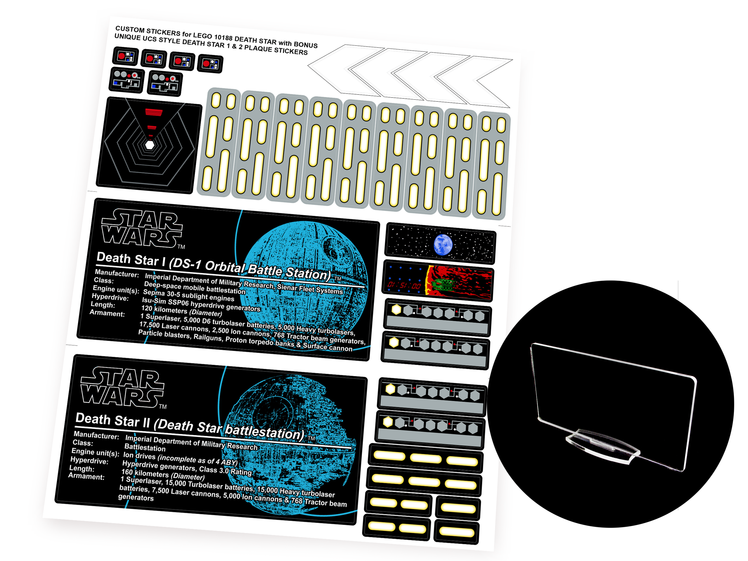 Lego 10188 Death Star stickers
