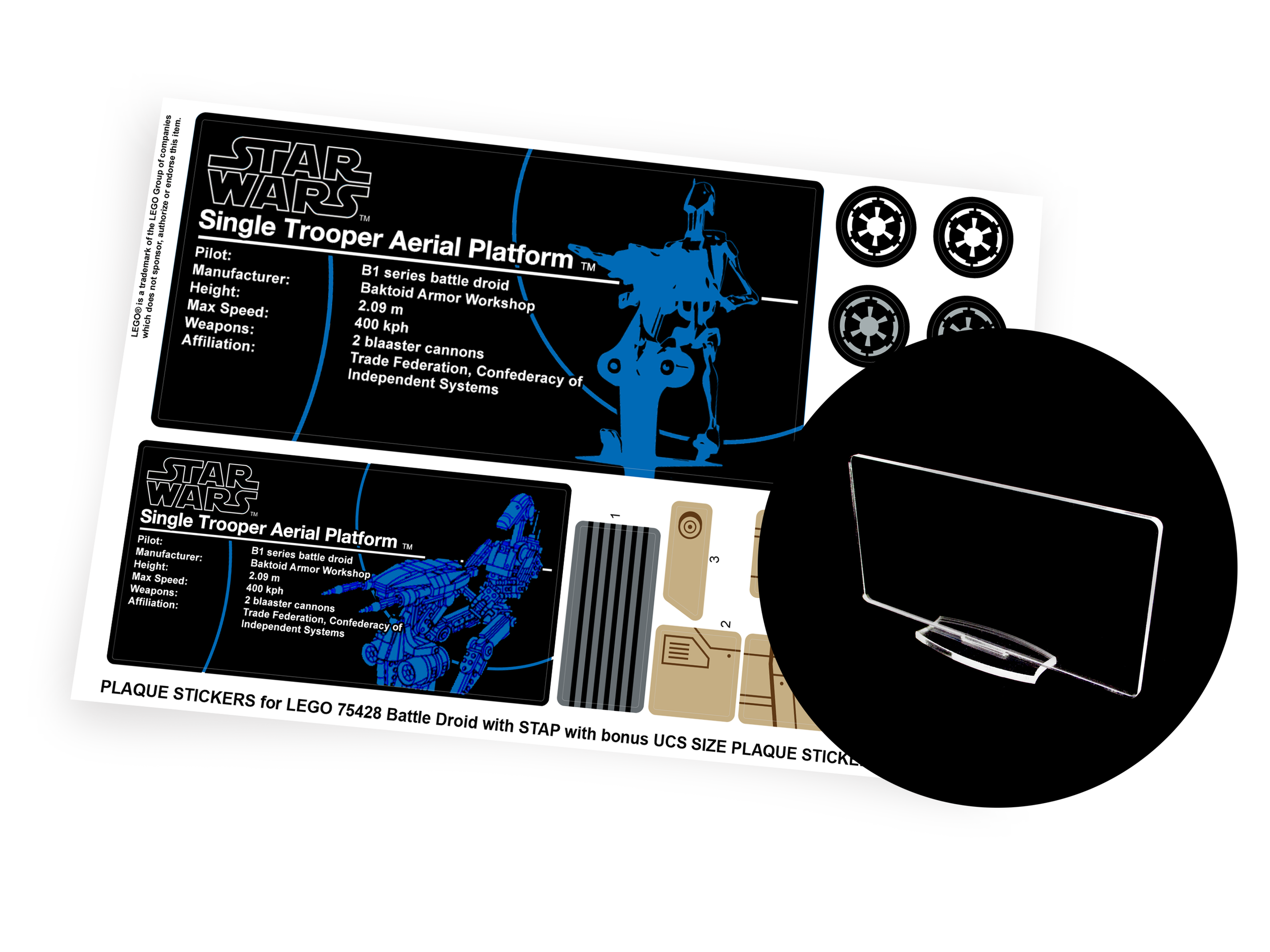 Lego 75428 Battle Droid with STAP sticker