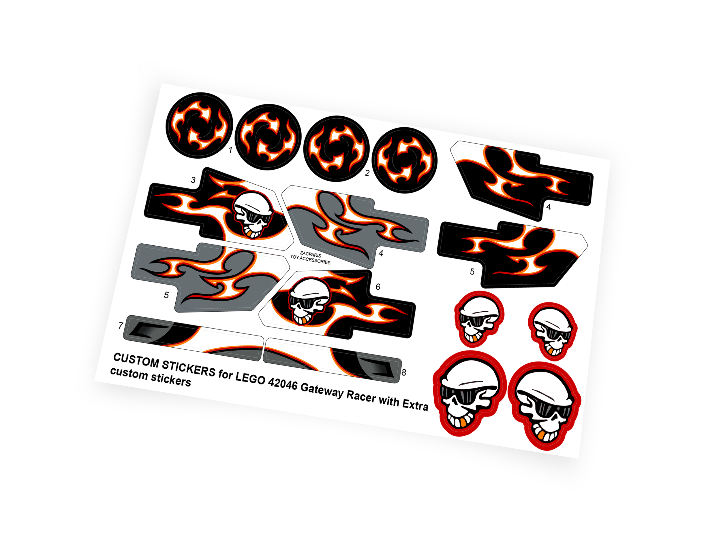 Custom stickers for Set 42046 Getaway Racer with Bonus!