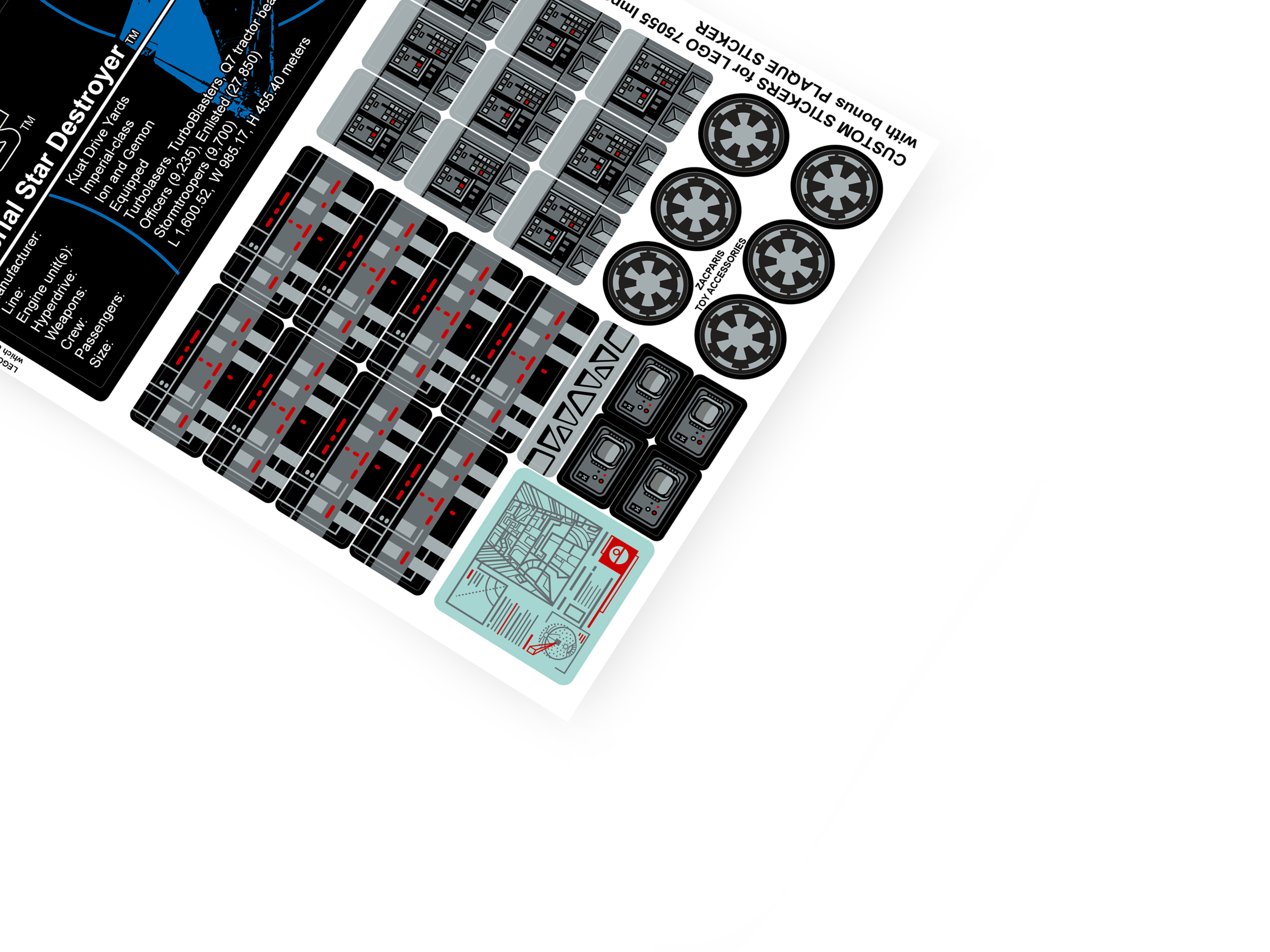 Lego 75055 Imperial Star Destroyer stickers