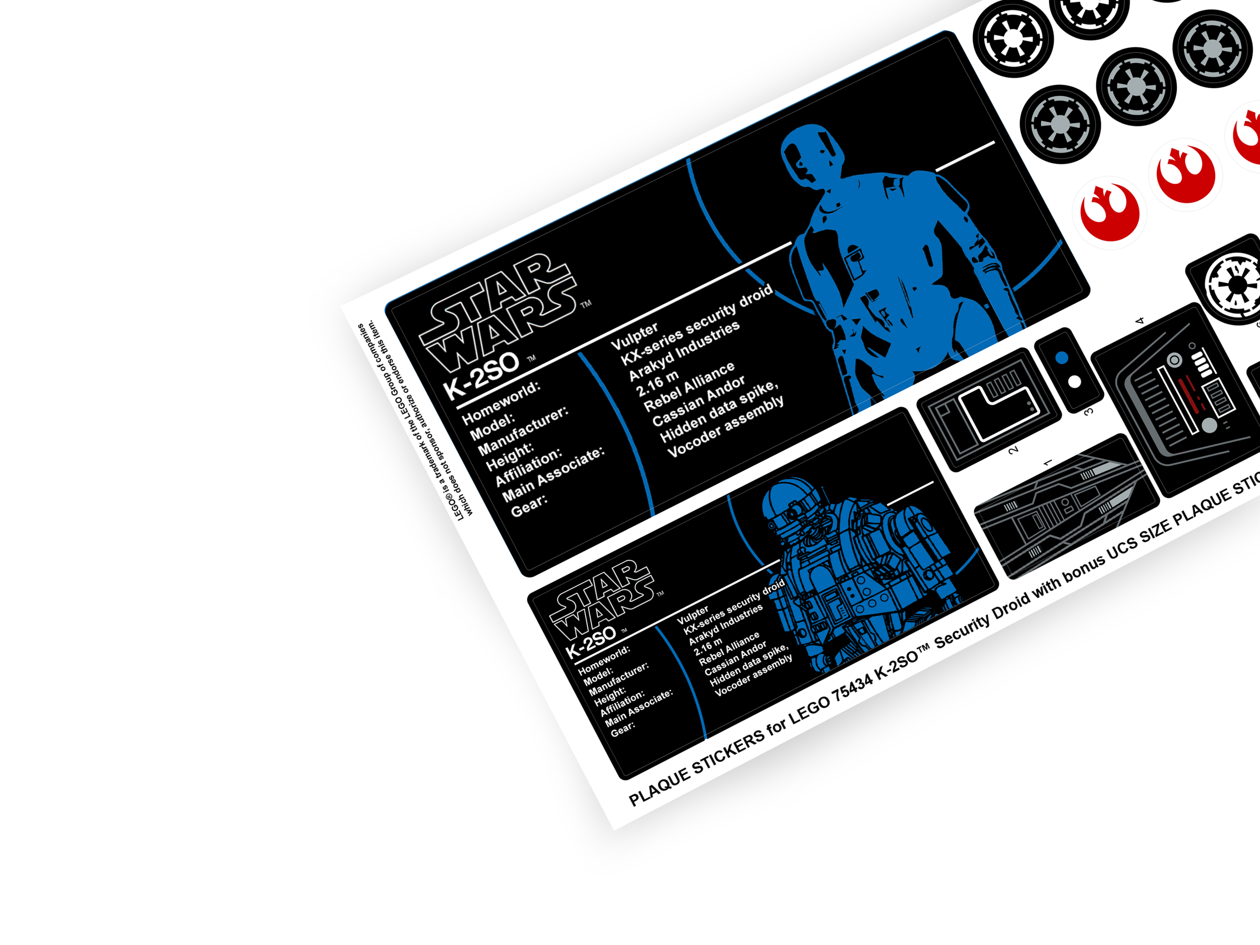Lego 75434 K-2SO Security Droid sticker