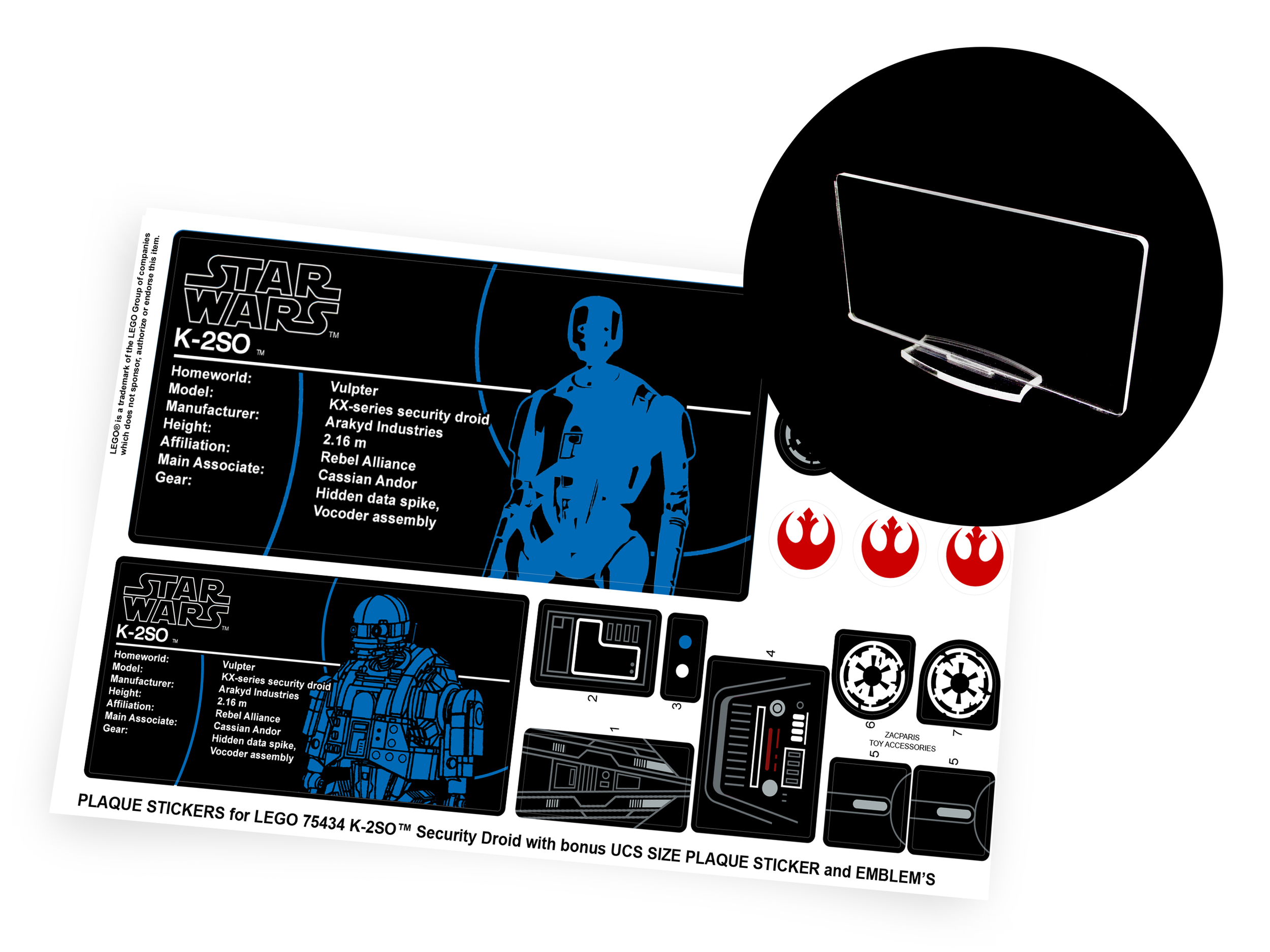 Lego 75434 K-2SO Security Droid sticker
