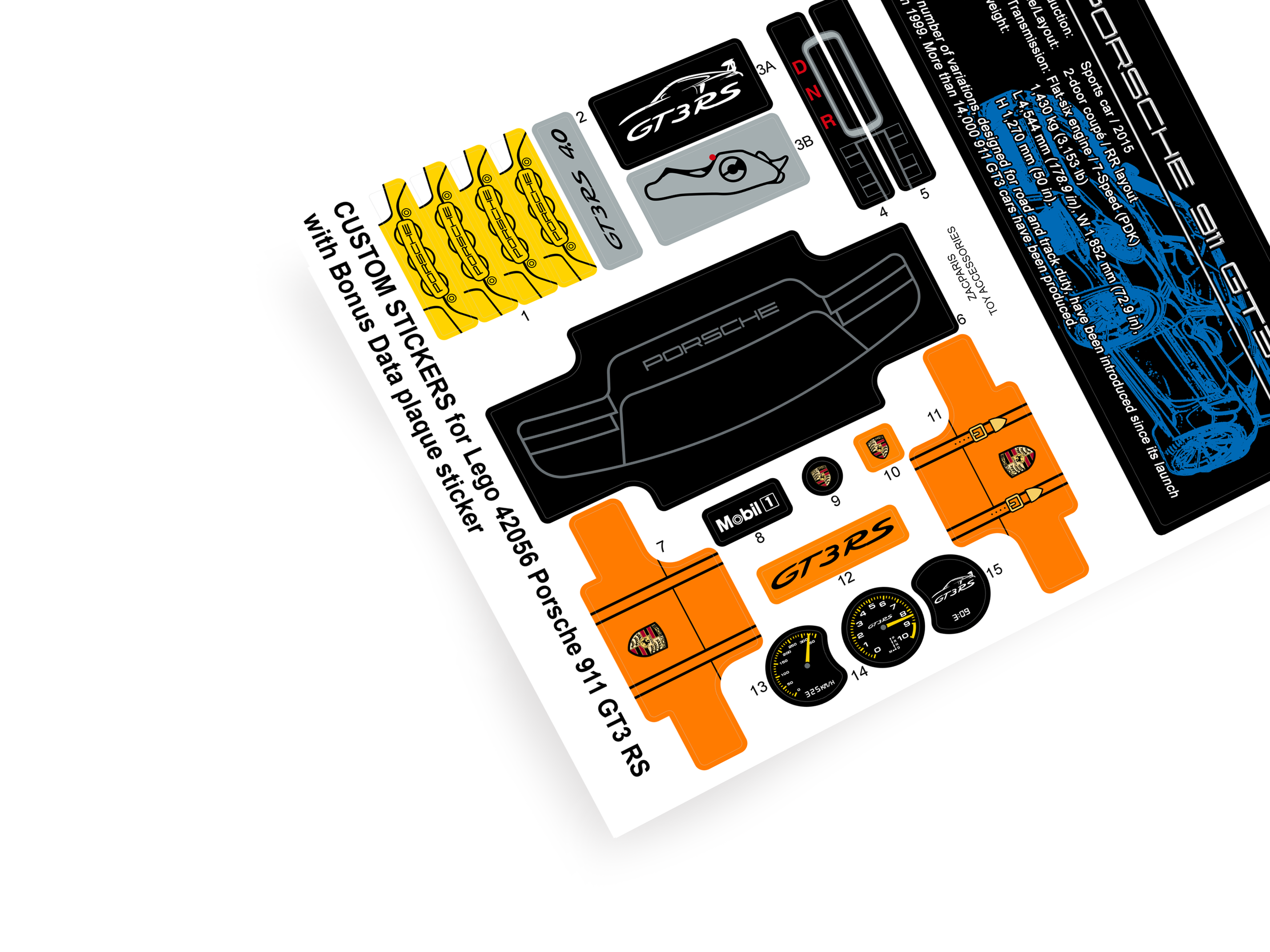 Lego 42056 Porsche 911 GT3 RS sticker