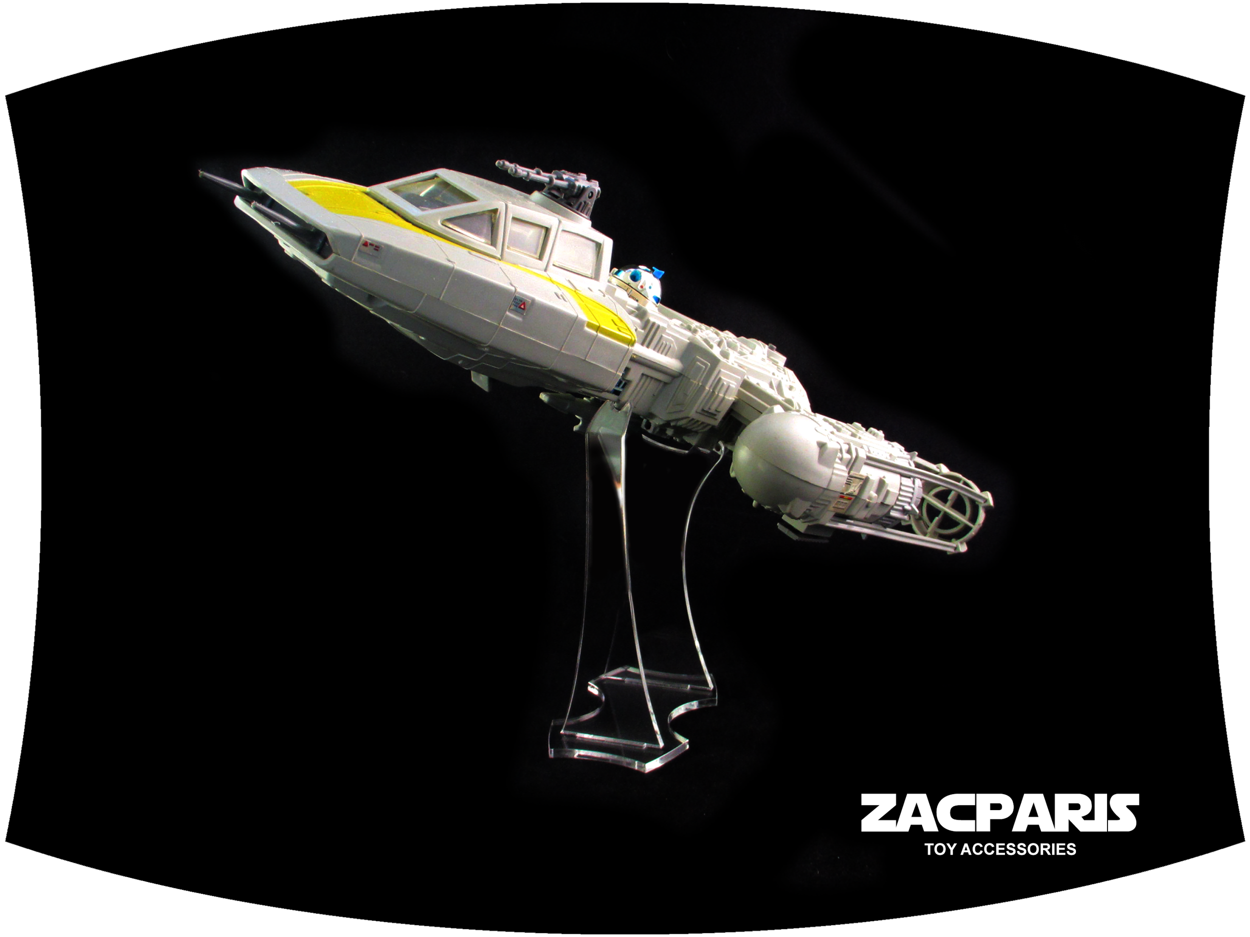 Display stand for Vintage Star Wars Y-wing Kenner Hasbro ywing