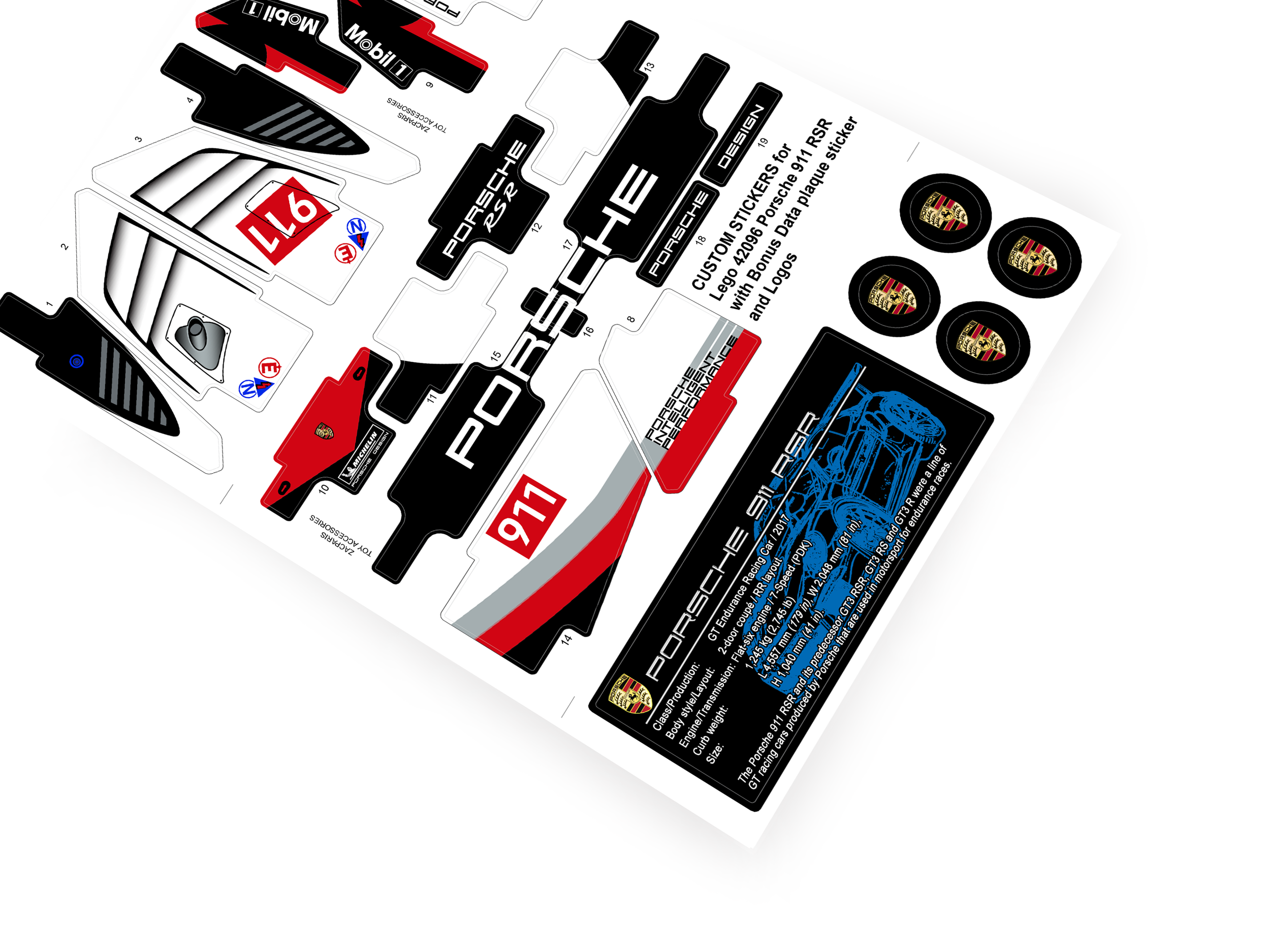 Lego 42096 Porsche 911 RSR sticker