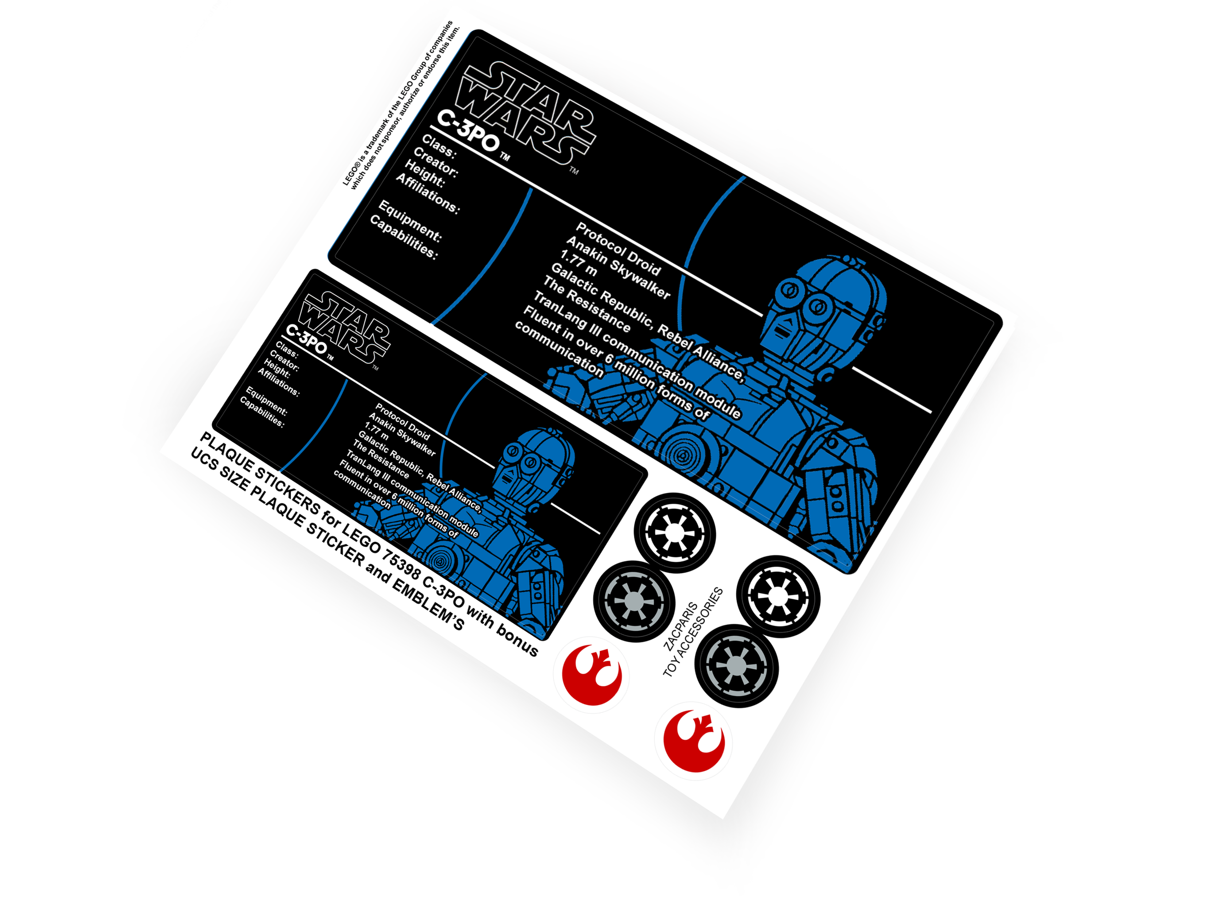 Lego 75398 C-3PO sticker