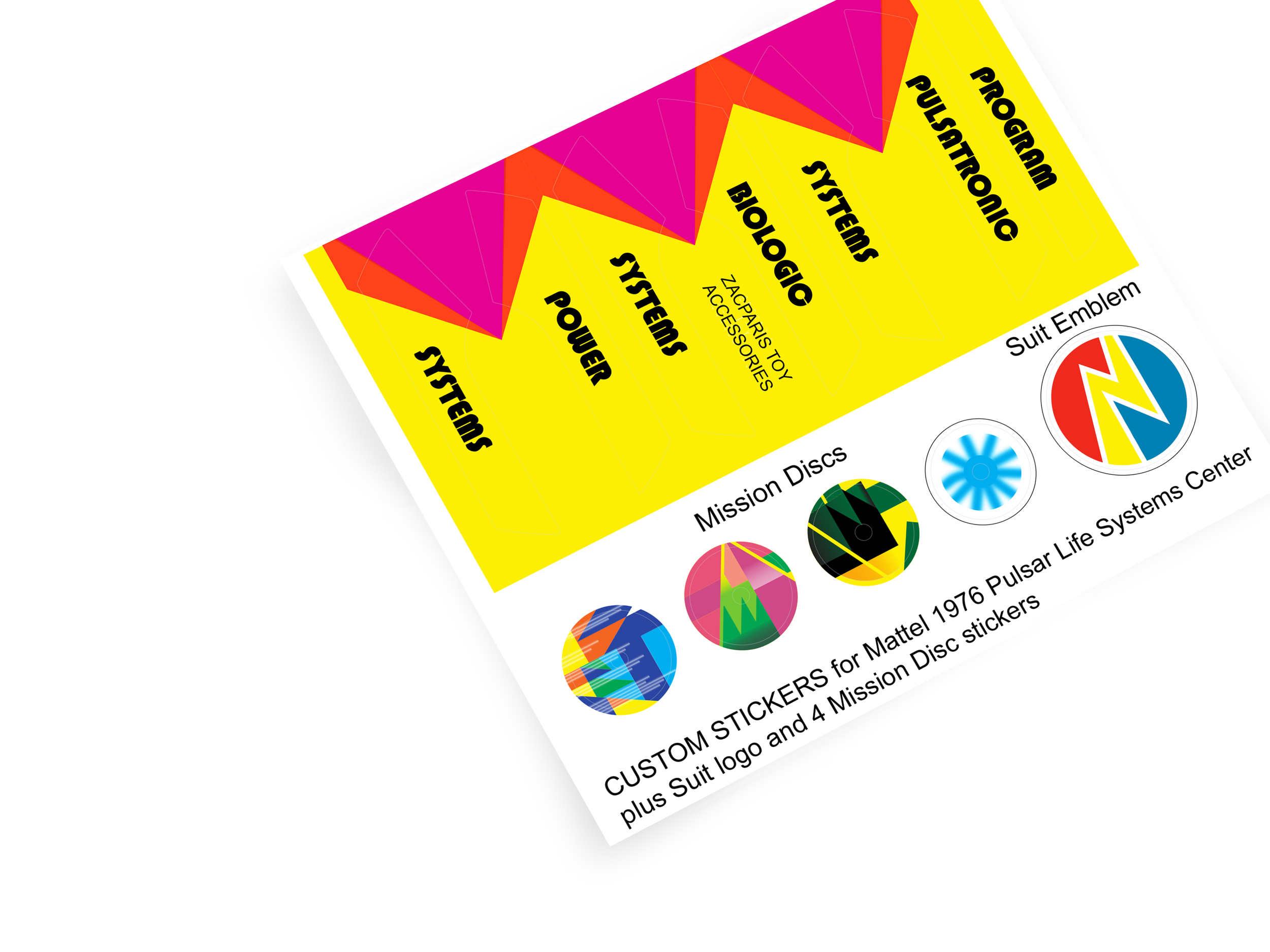 Mattel 1976 Pulsar Life Systems Center stickers
