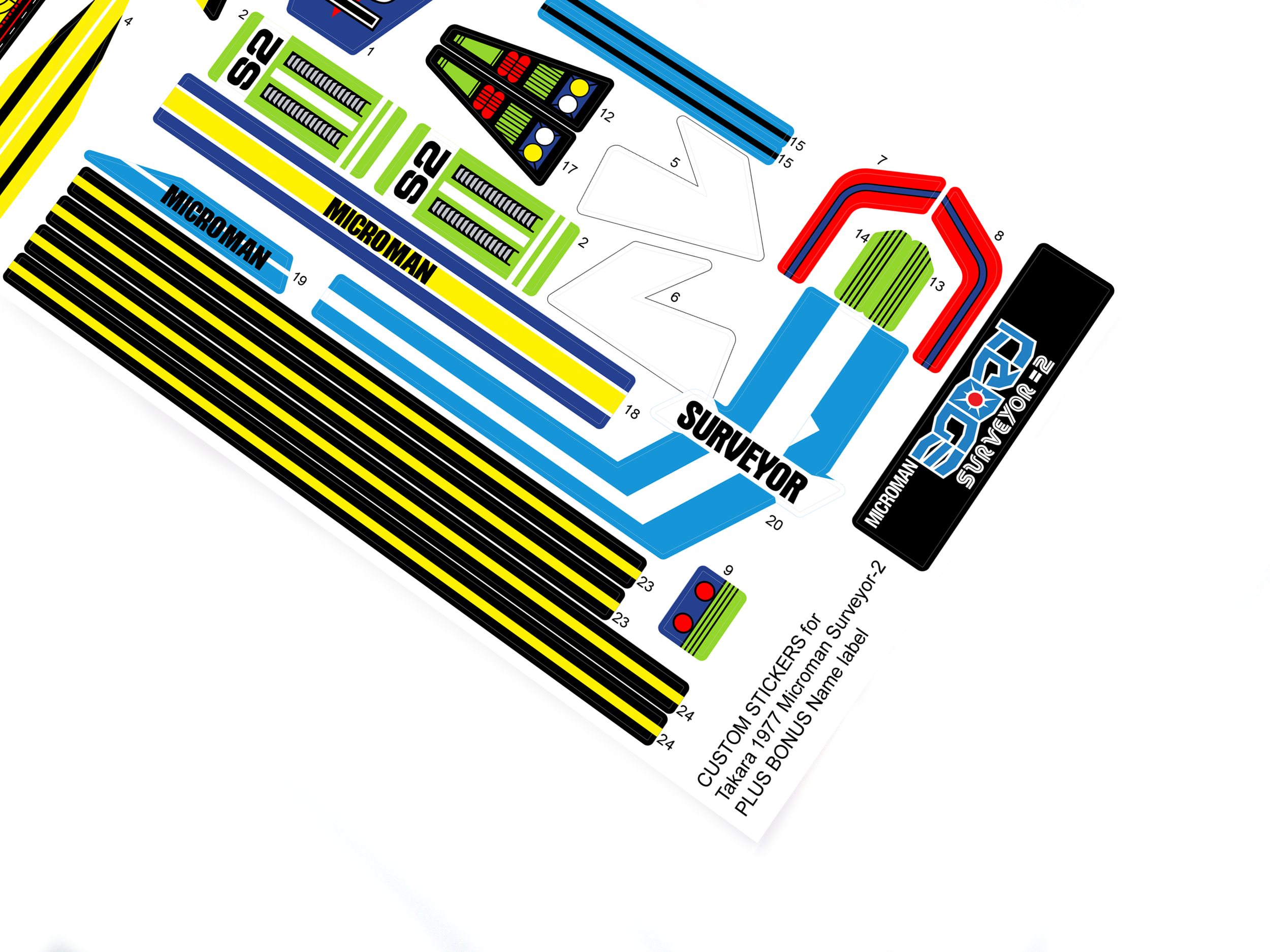 Microman Surveyor 2 stickers