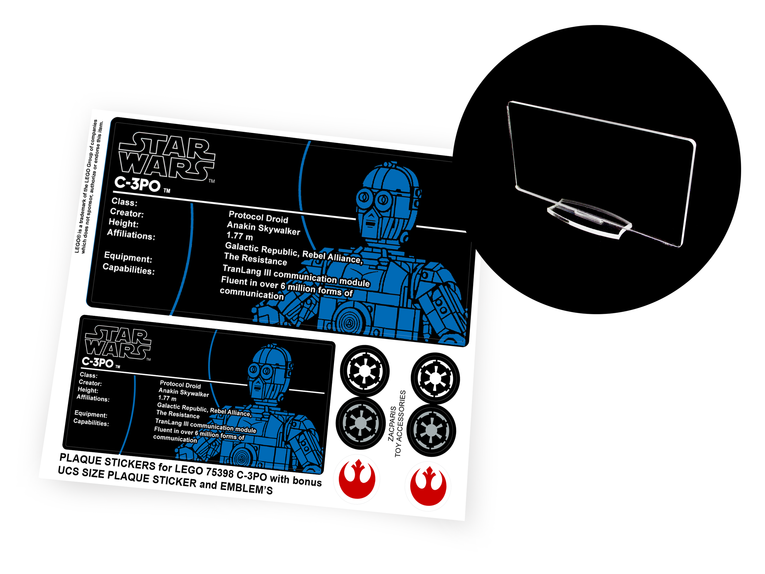 Lego 75398 C-3PO sticker