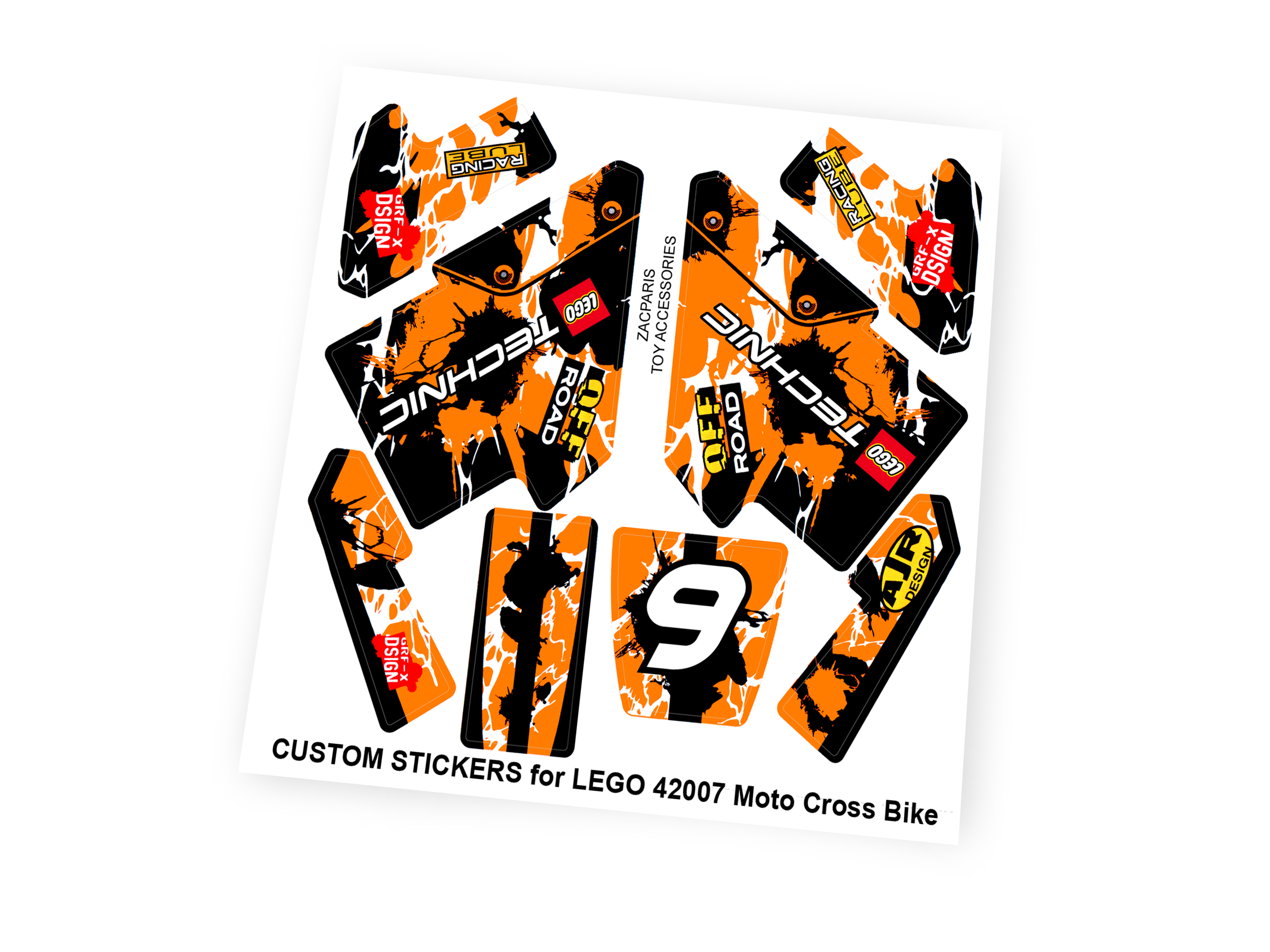 Custom stickers for Set 42007 Moto Cross Bike