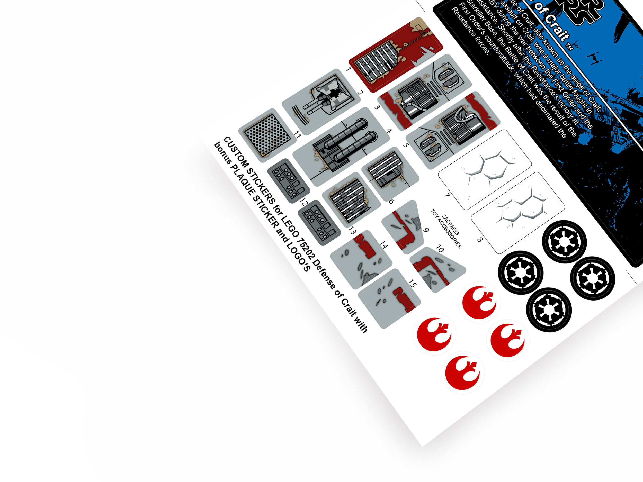 Lego 75202 Defense of Crait stickers