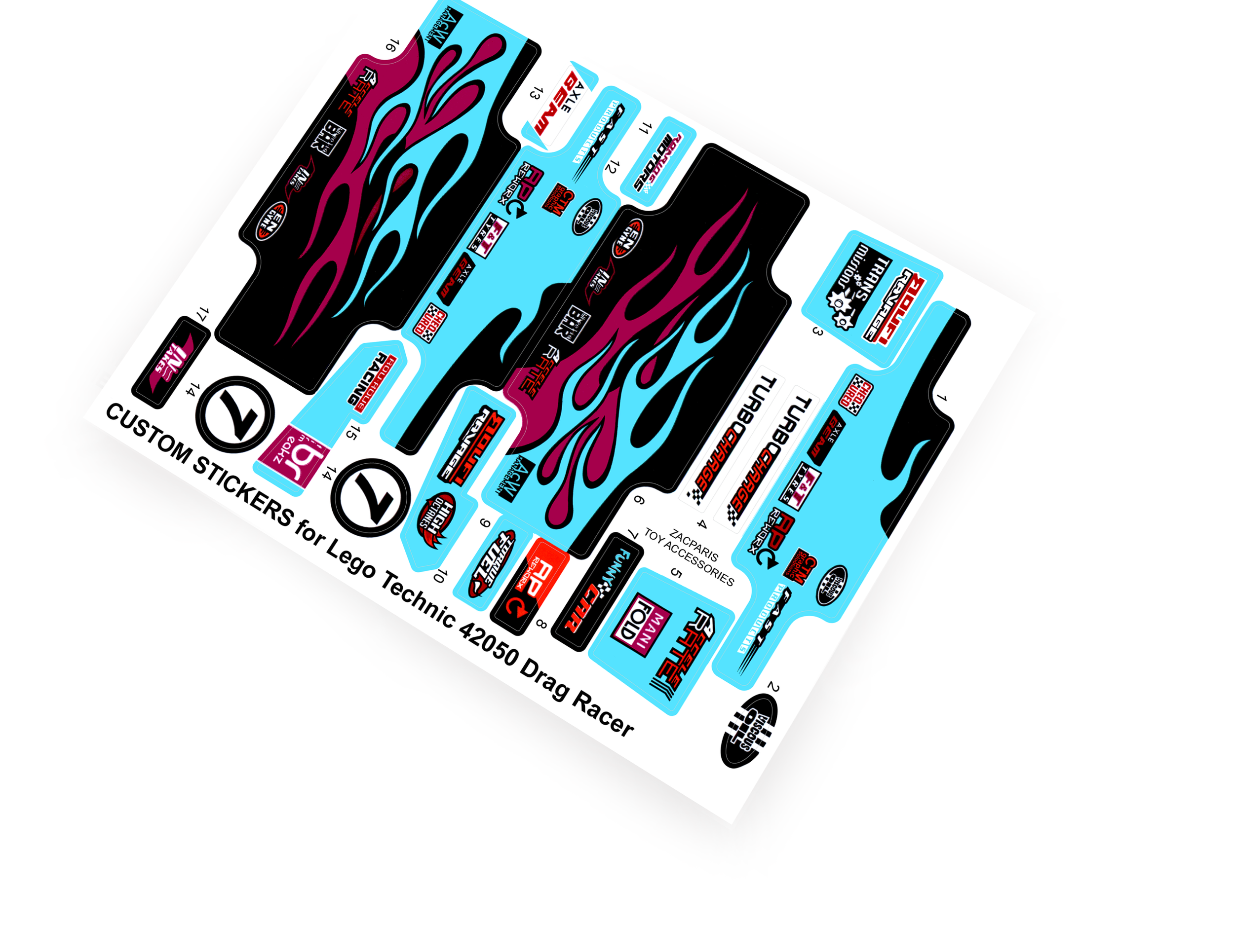 Lego 42050 Drag Racer stickers