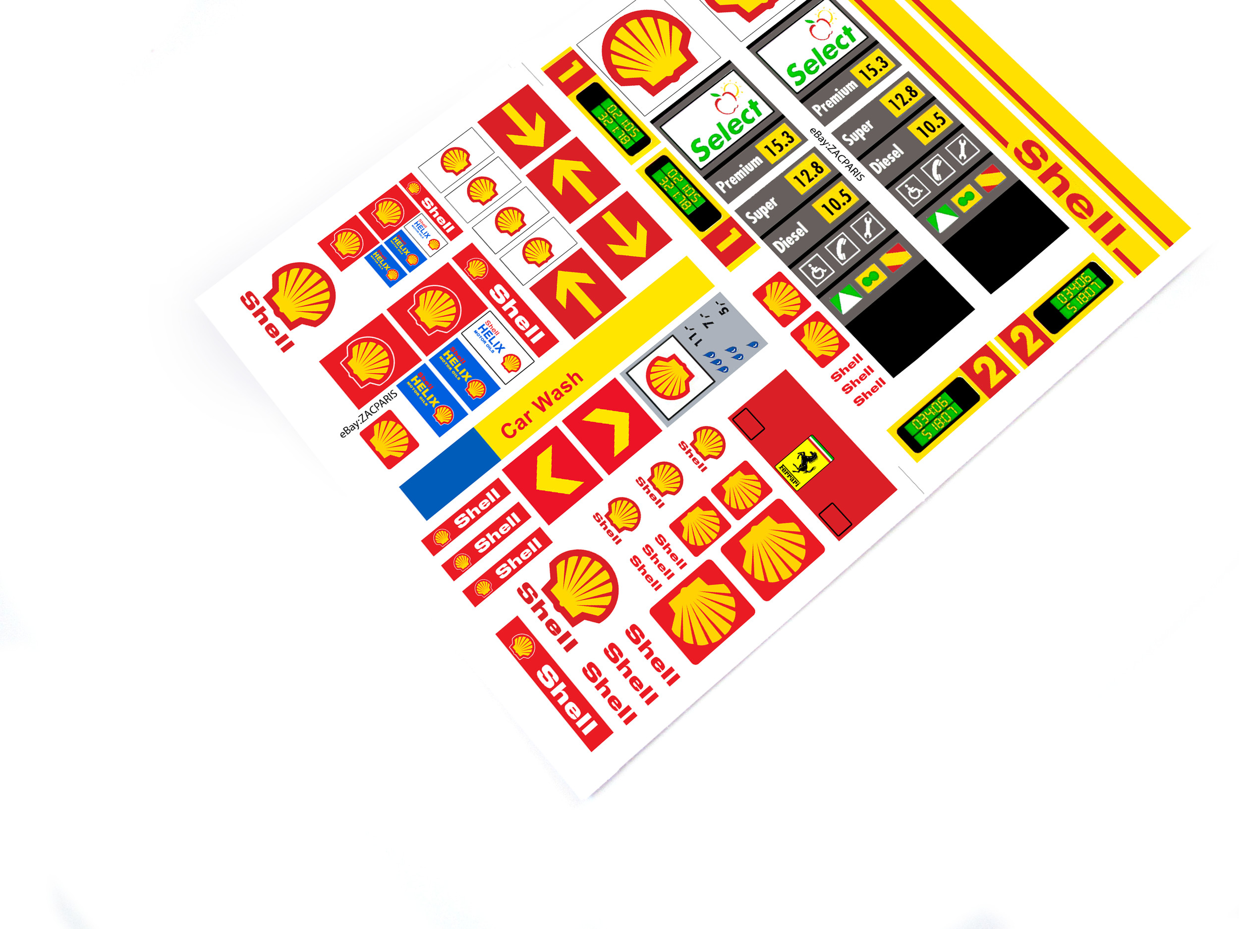 Lego Shell gasoline petrol station stickers