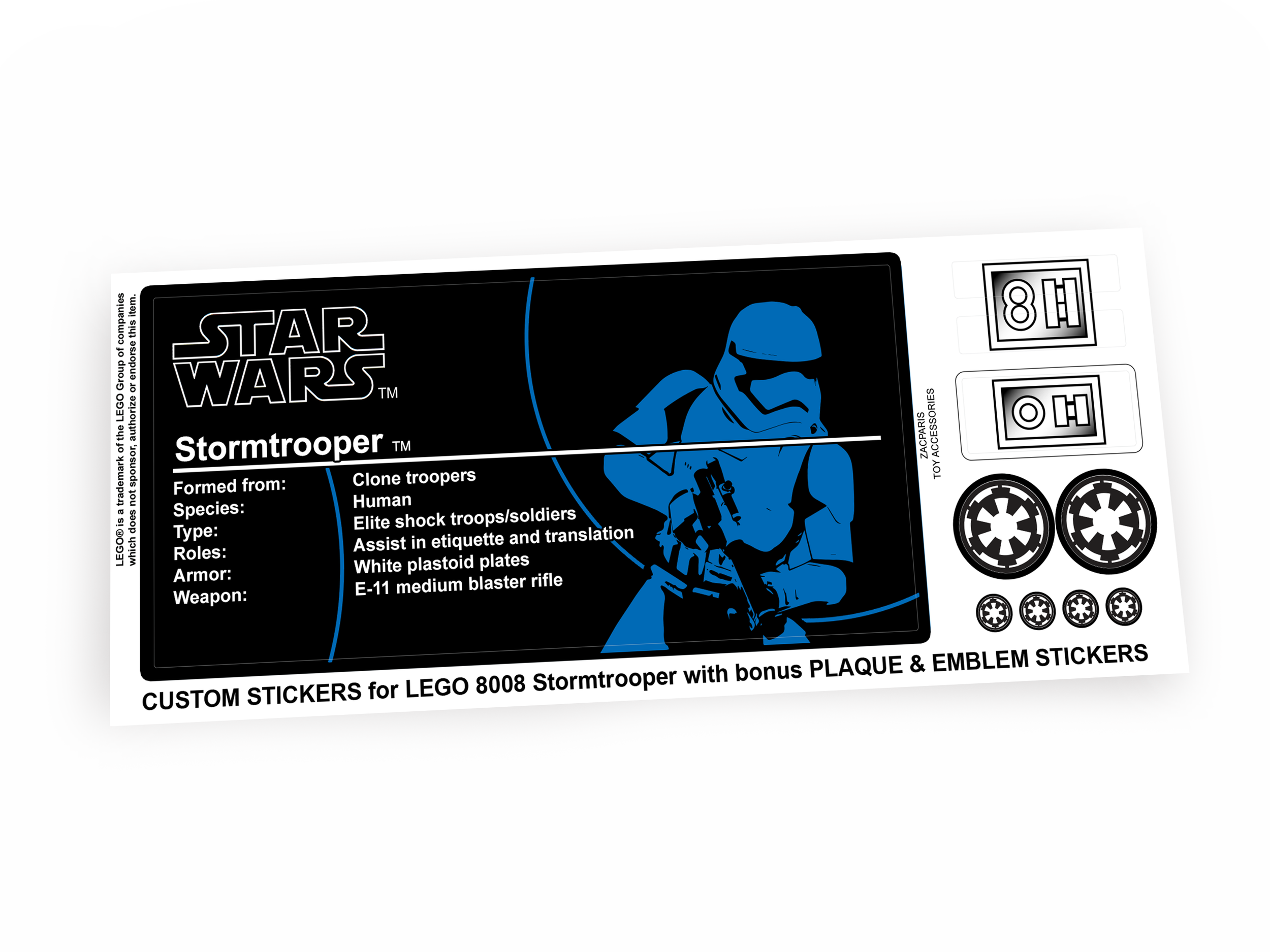 Lego 8008 Stormtrooper stickers