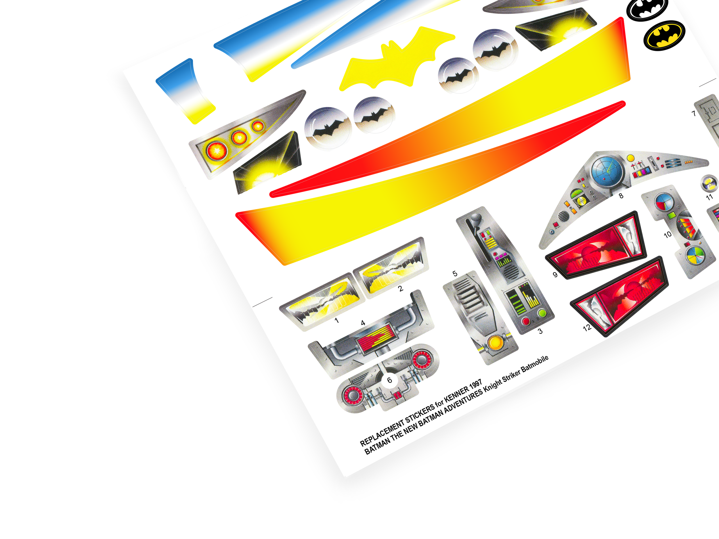 Kenner 1997 The New Batman Adventures 1997 Knight Striker Batmobile sticker