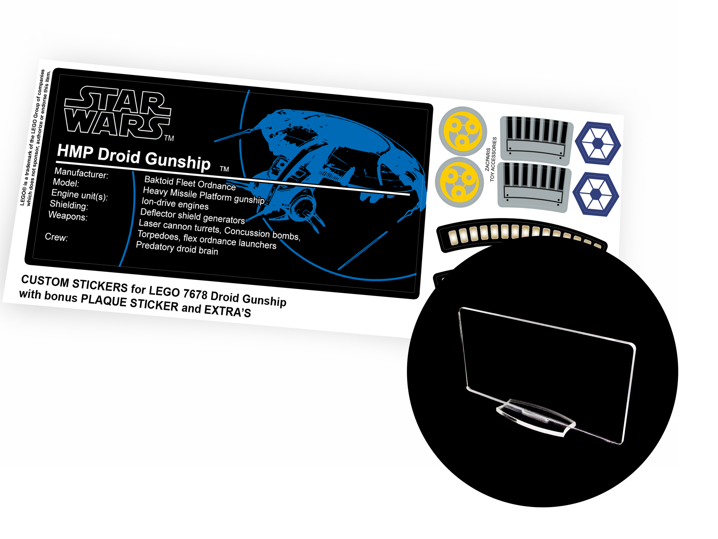 Lego 7678 Droid Gunship stickers