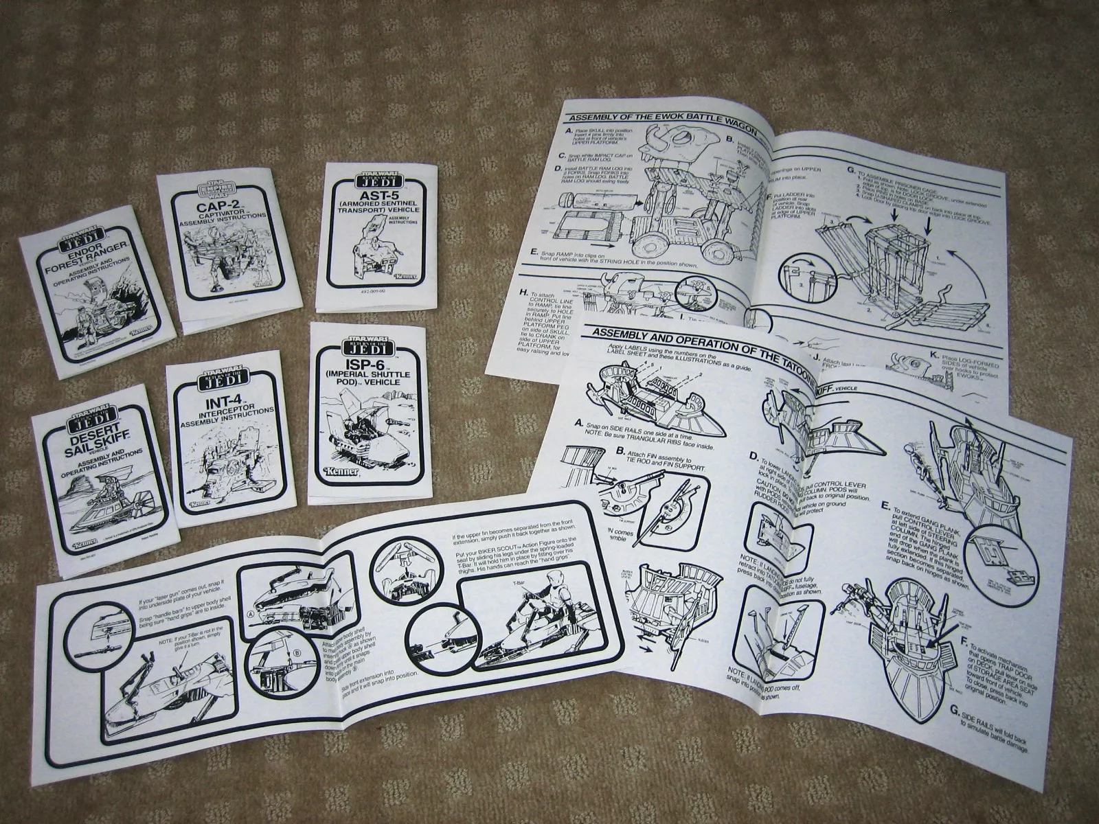 Star Wars Kenner Instruction sheets