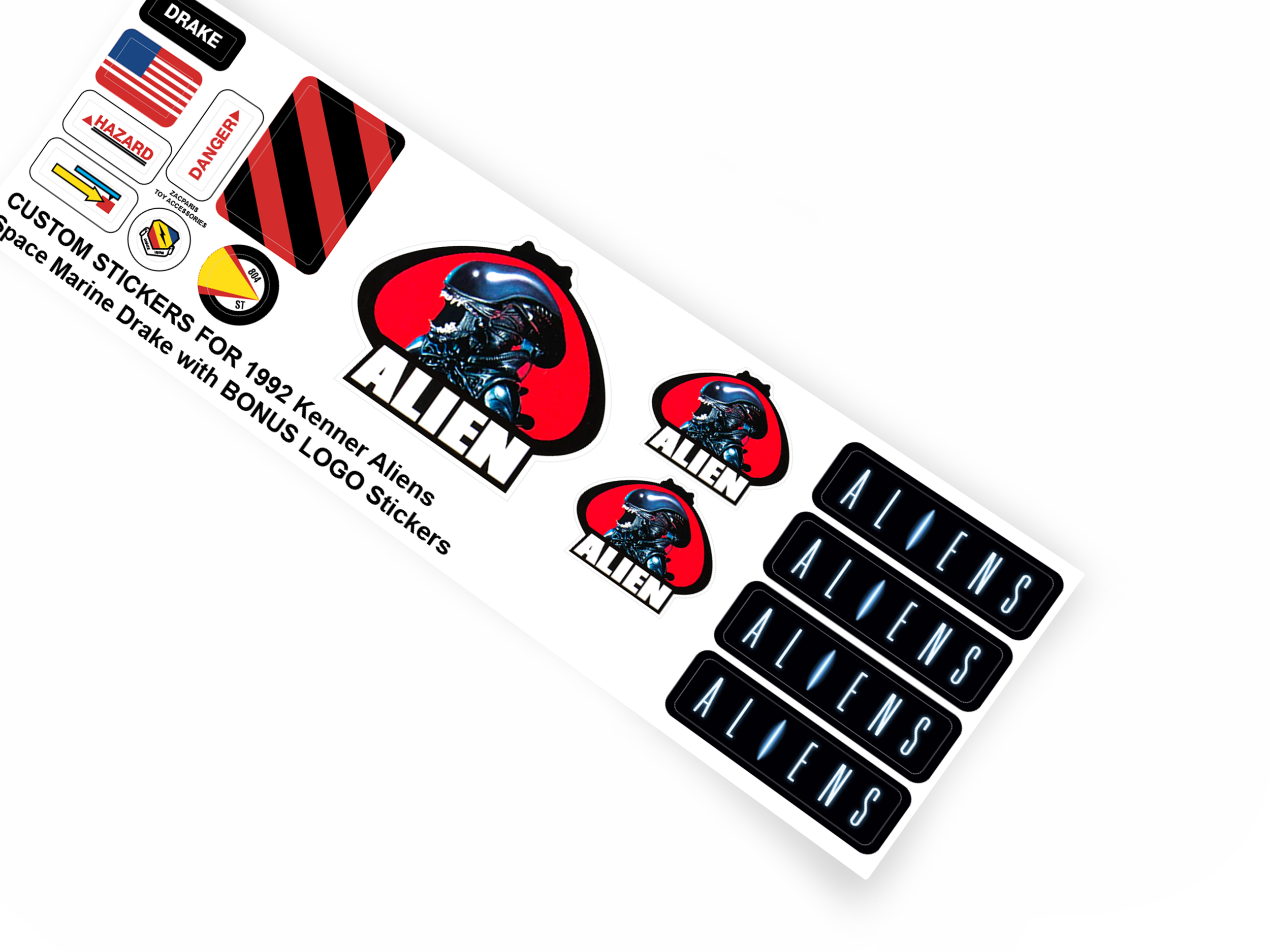 Kenner Aliens 1992 Drake Space Marine stickers