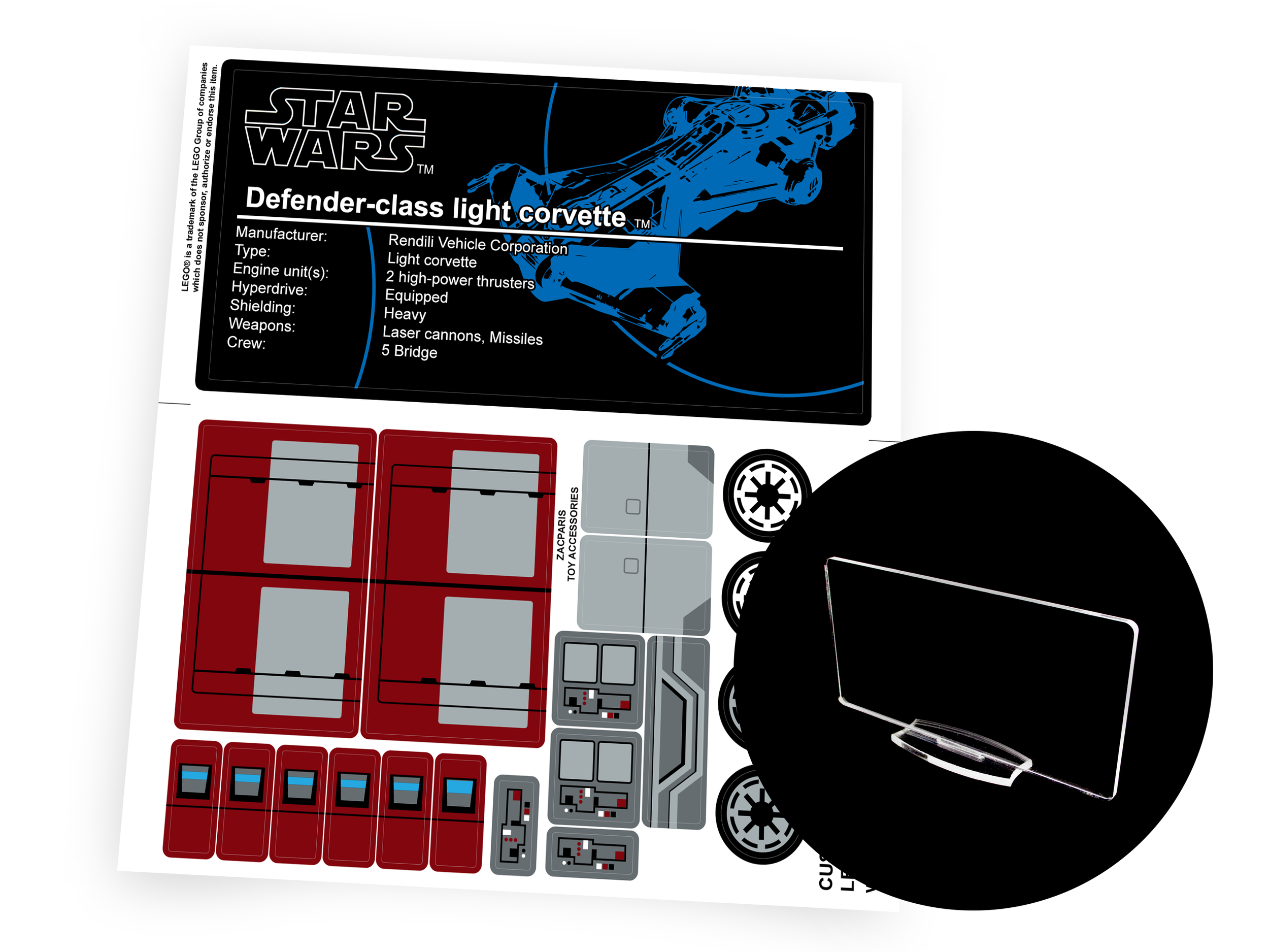 Lego 75025 Jedi Defender-class Cruiser stickers
