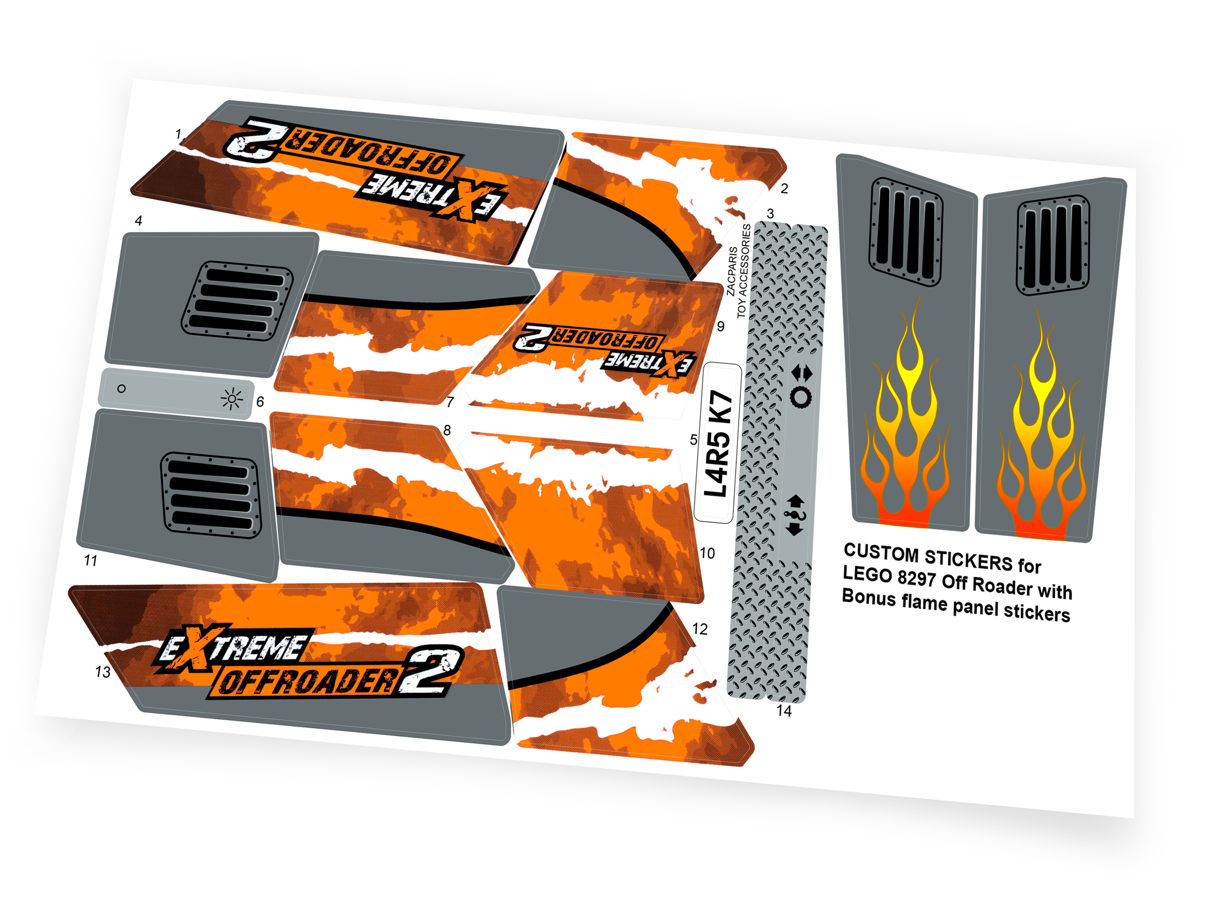 Custom stickers for Set 8297 Off Roader  with Bonus!