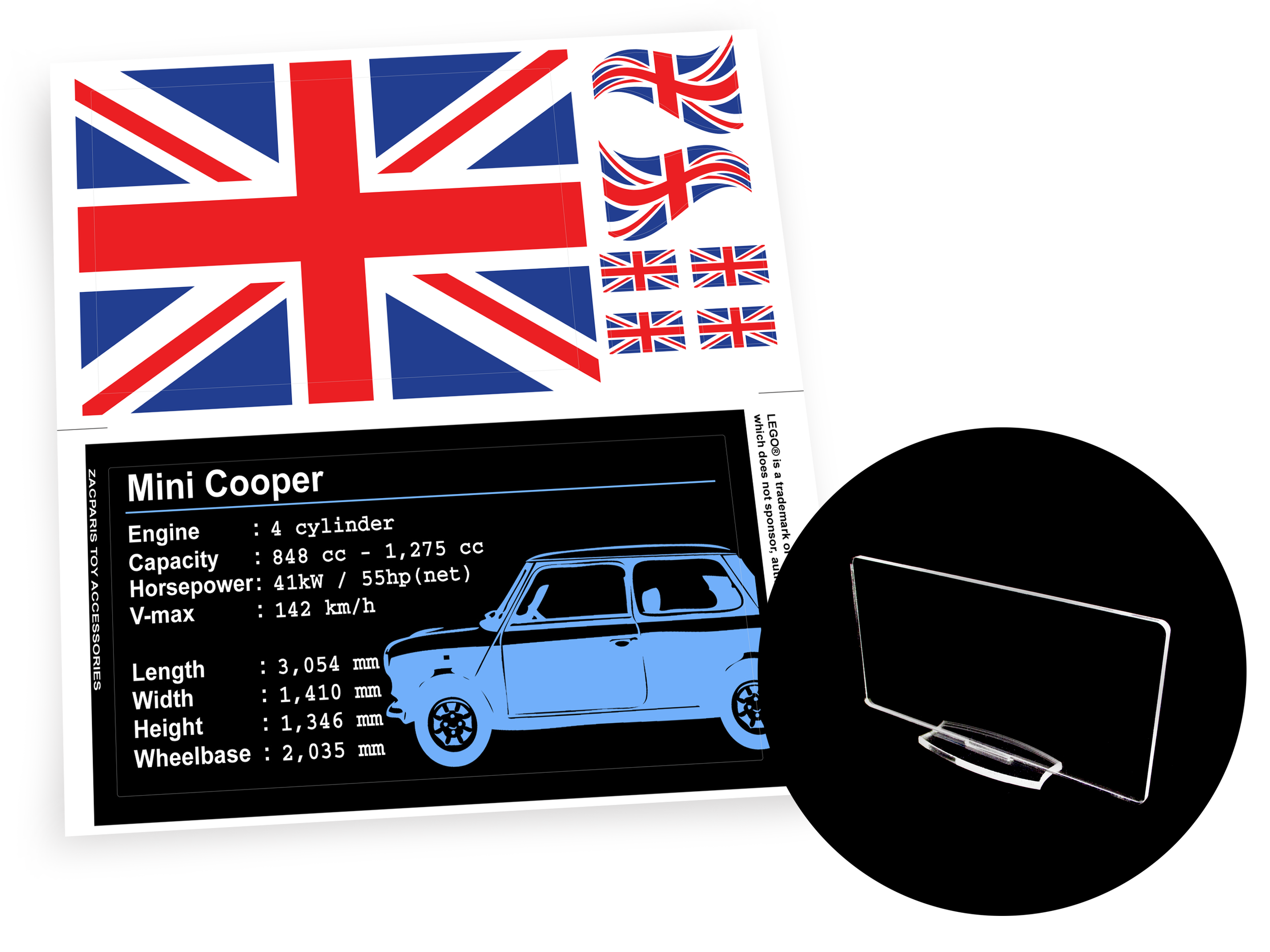 Lego 10242 Mini Cooper stickers sticker