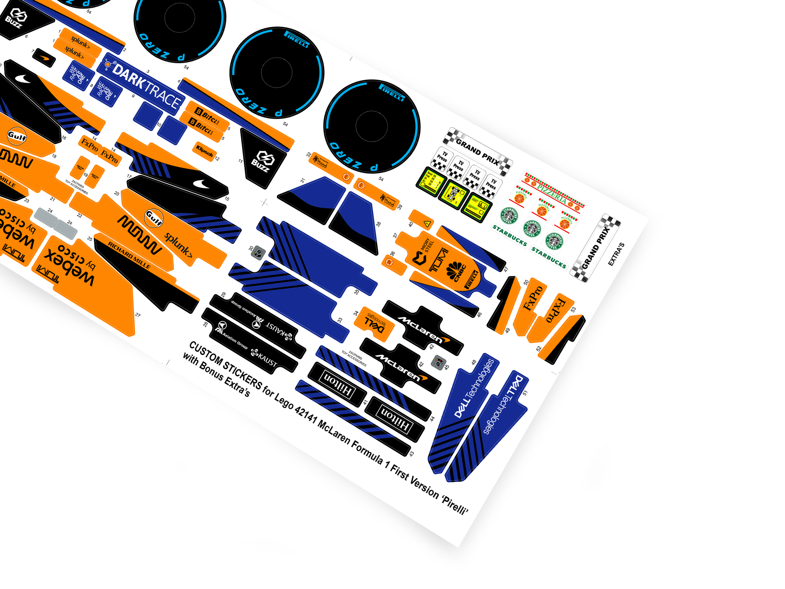 Lego 42141 McLaren Formula 1 stickers