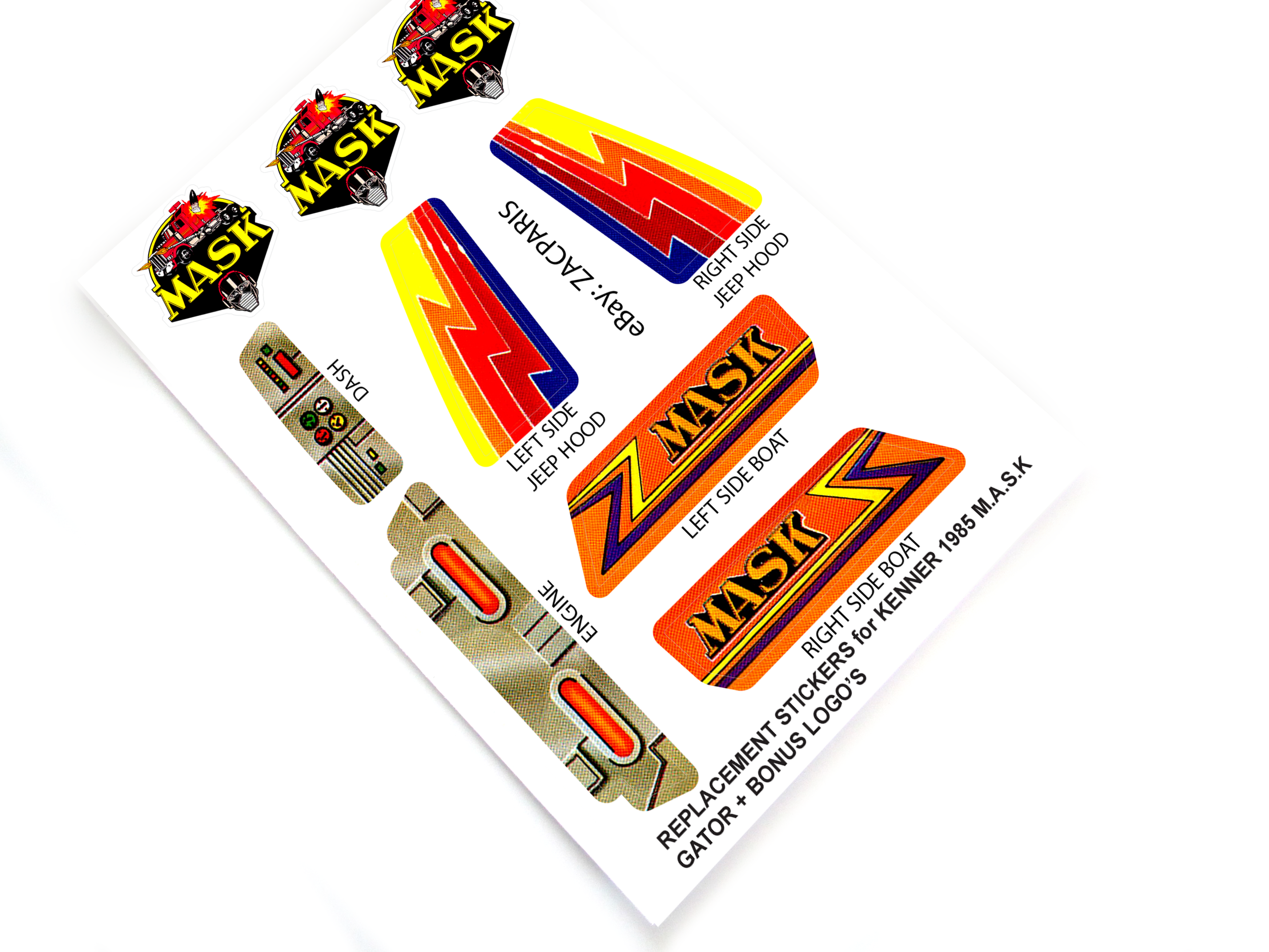 Kenner M.A.S.K Gator stickers