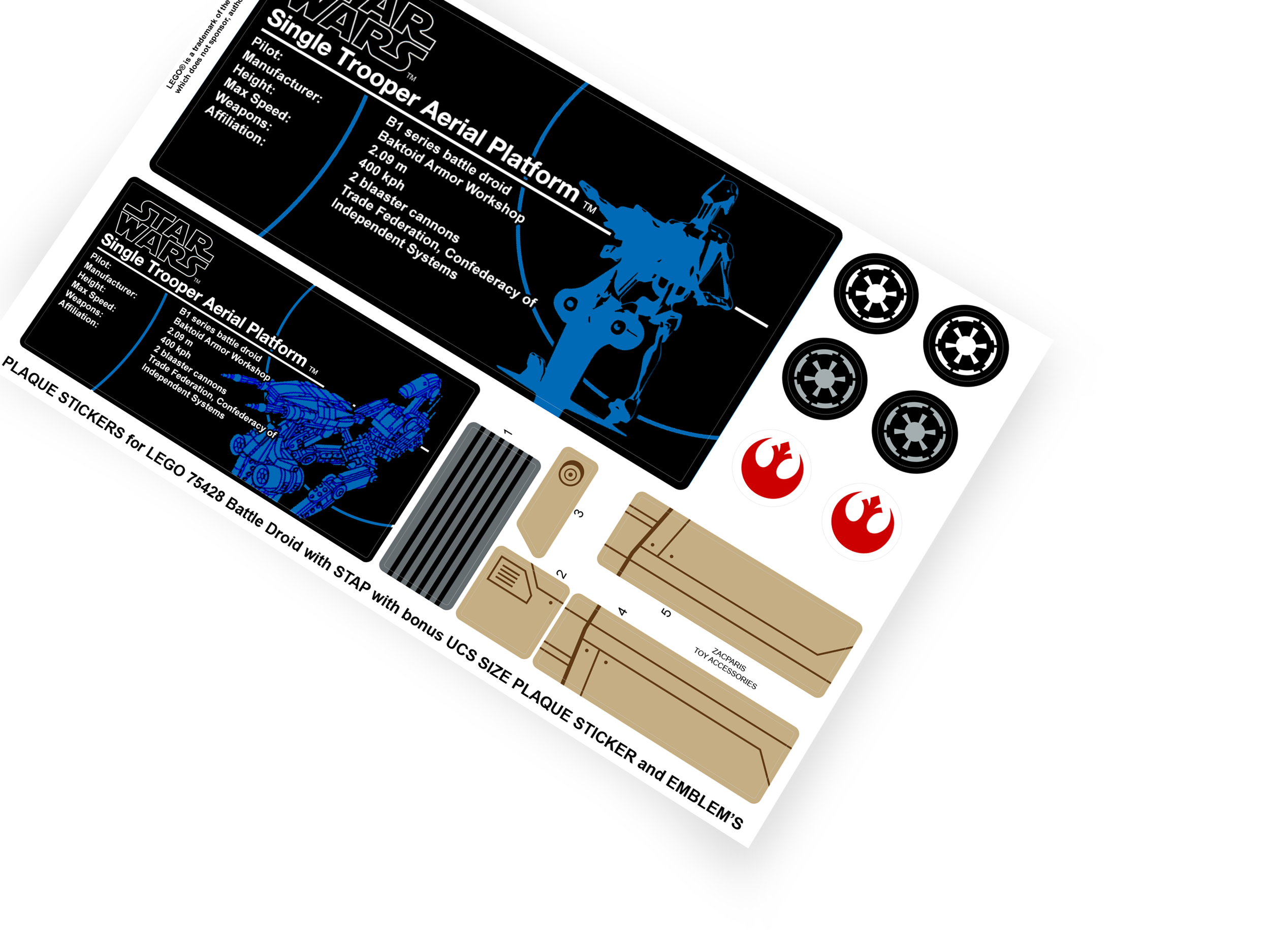 Lego 75428 Battle Droid with STAP sticker