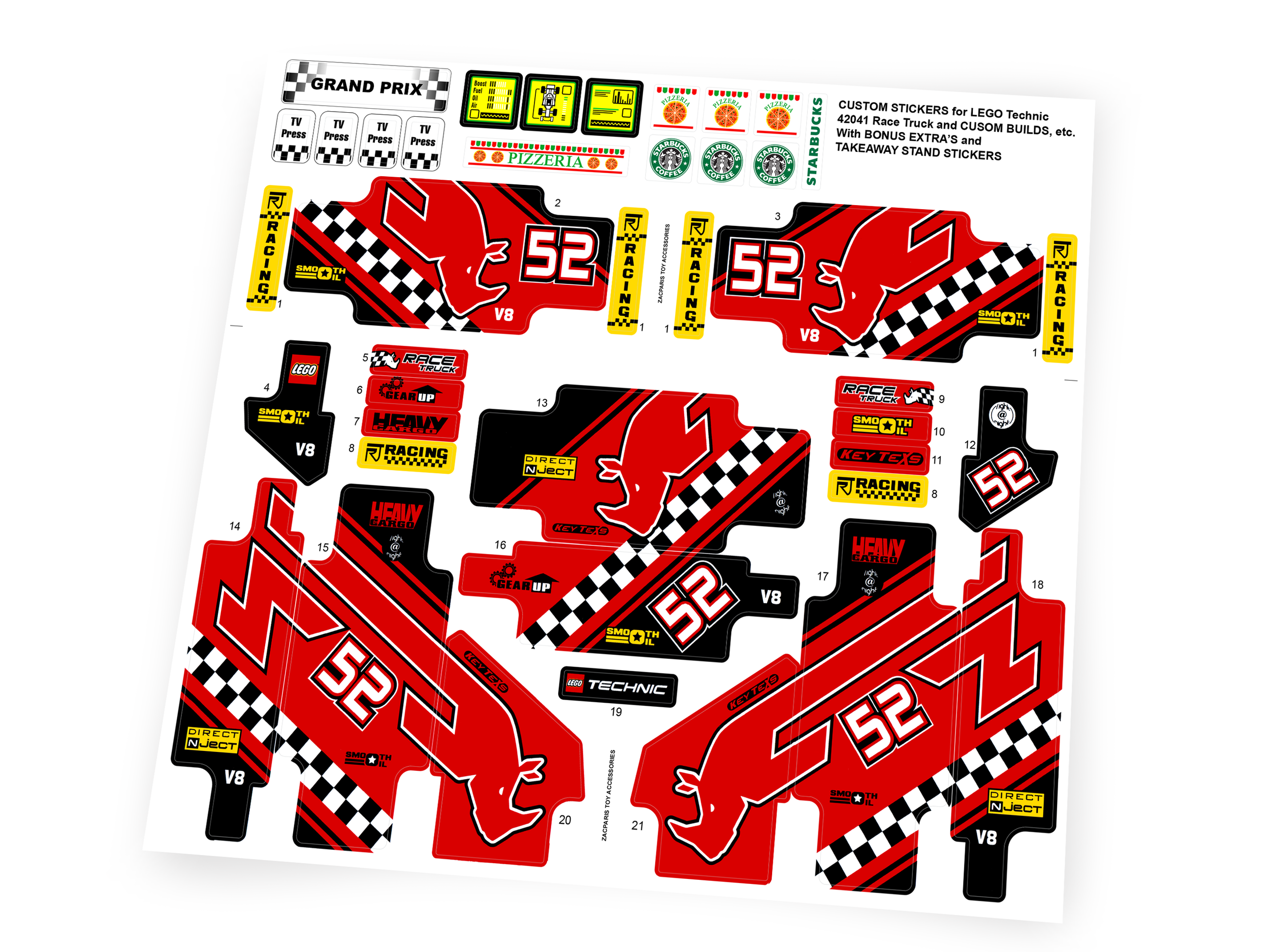 Custom stickers for Set 42041 Race Truck with Bonus!