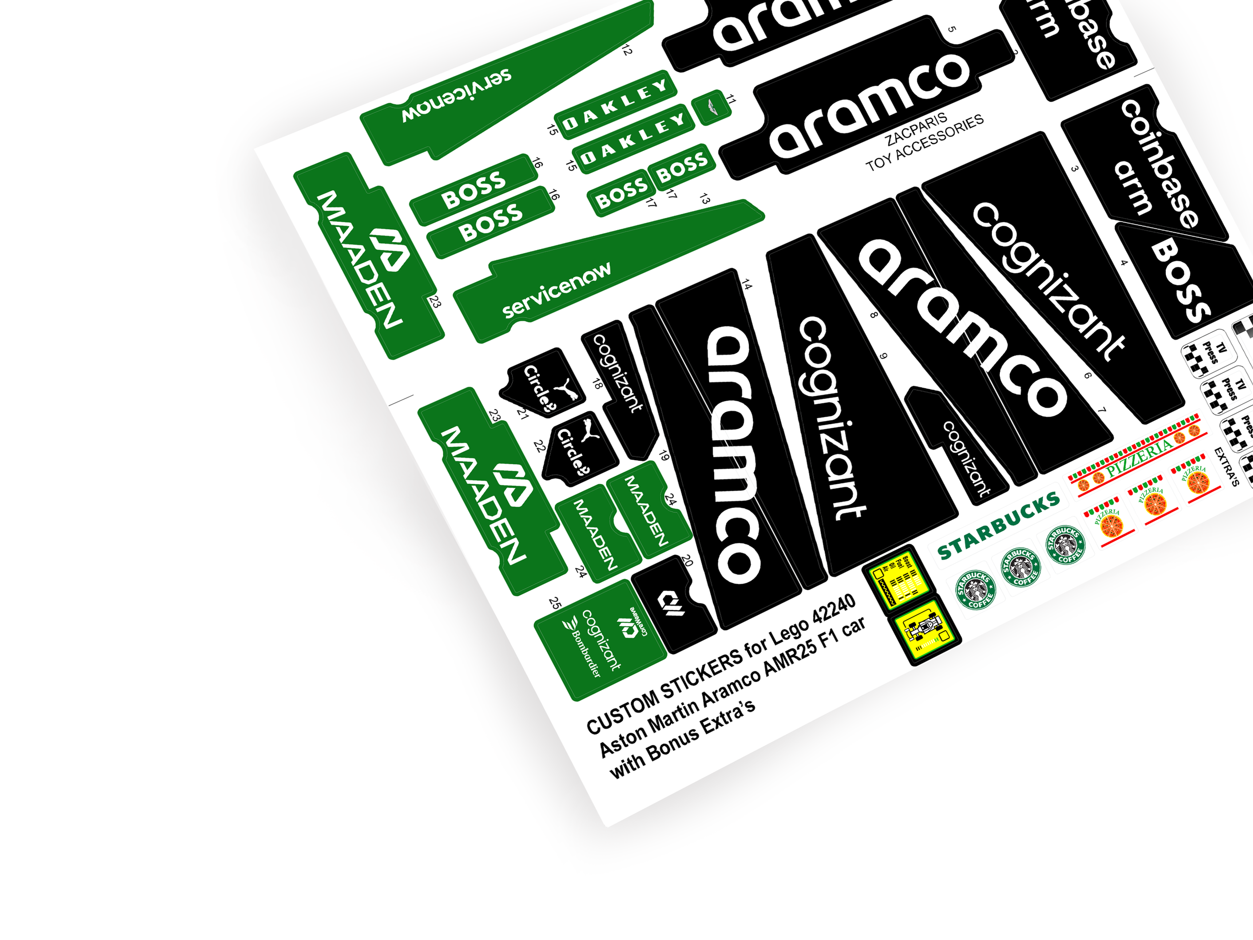 Lego 42240 Aston Martin Aramco AMR25 F1 sticker