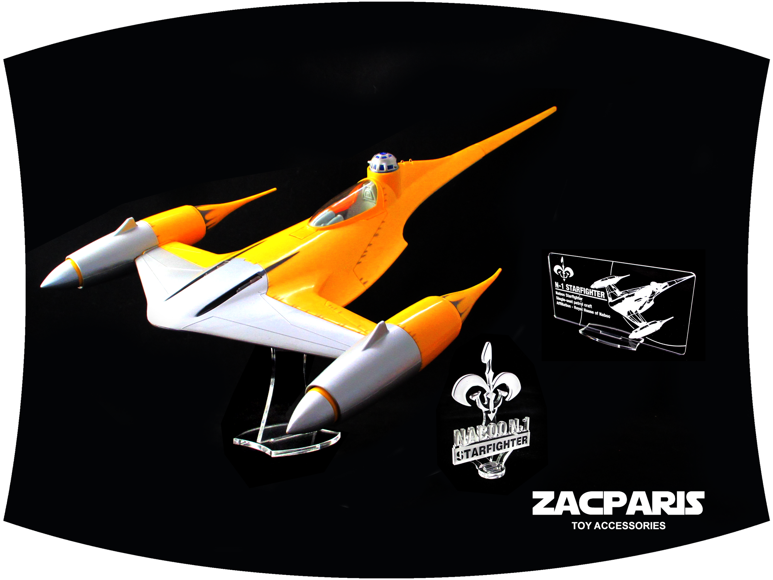 Display stand for Star Wars Hasbro 1998-99 Episode 1 Electronic Naboo fighter