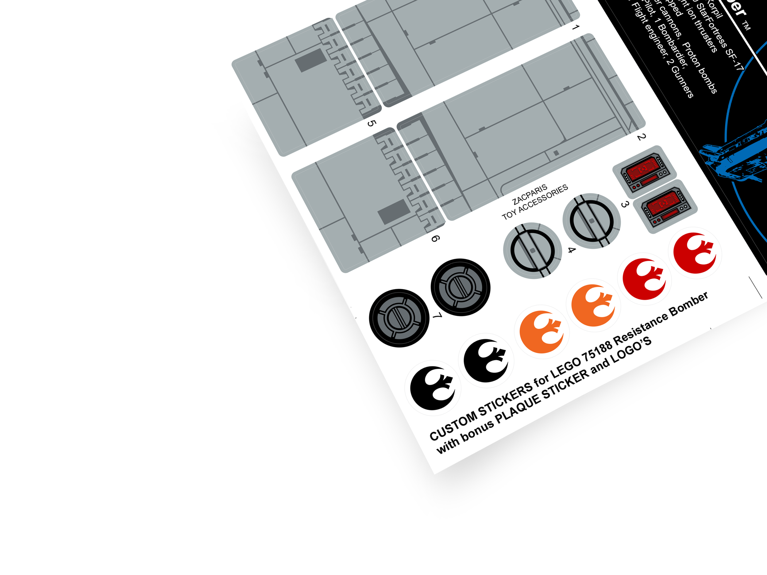 Lego 75188 Resistance Bomber stickers