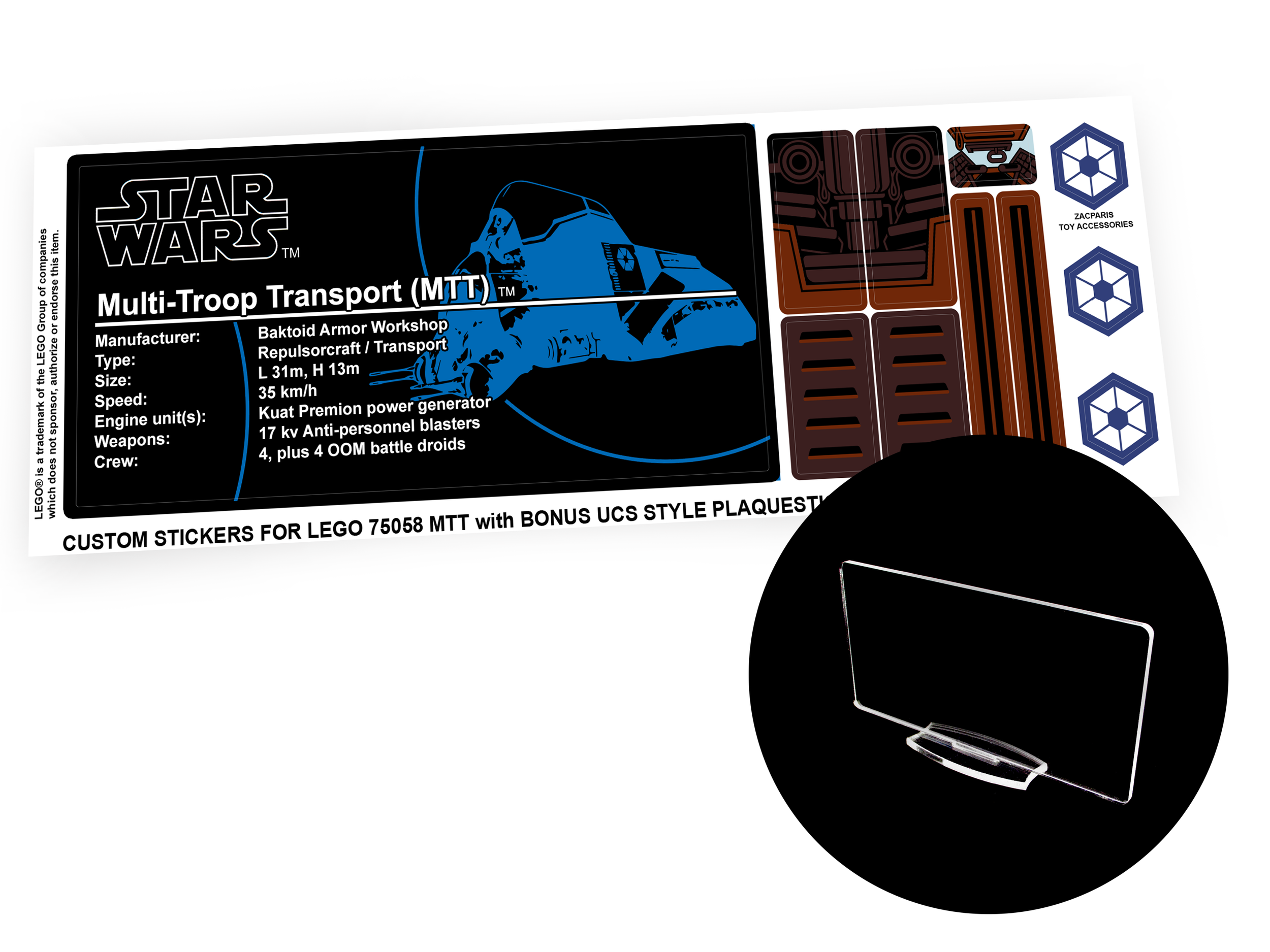 Lego 75058 MTT stickers