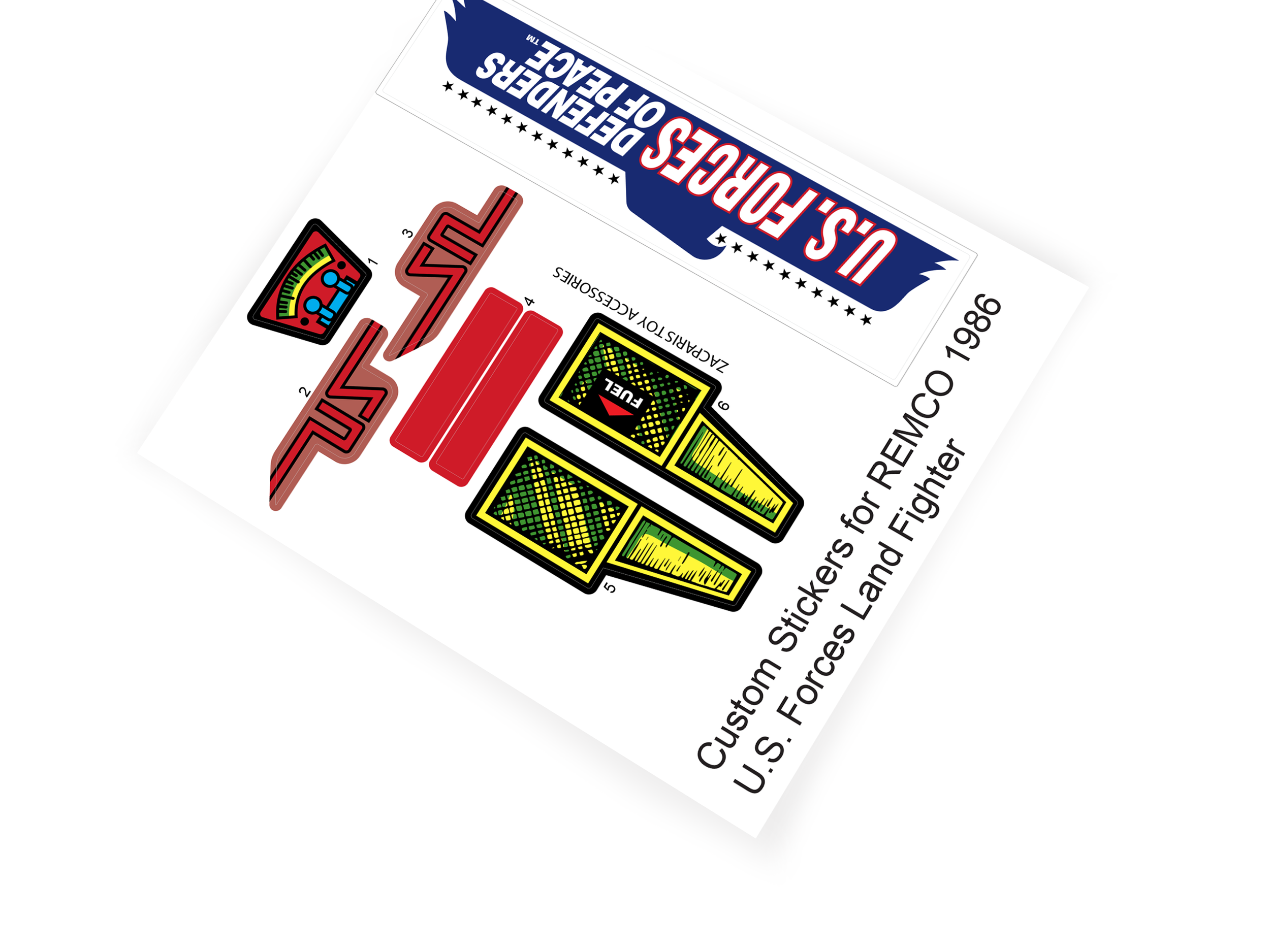 REMCO 1986 US Forces Land Fighter RAPID ATTACK ASSAULT JET stickers