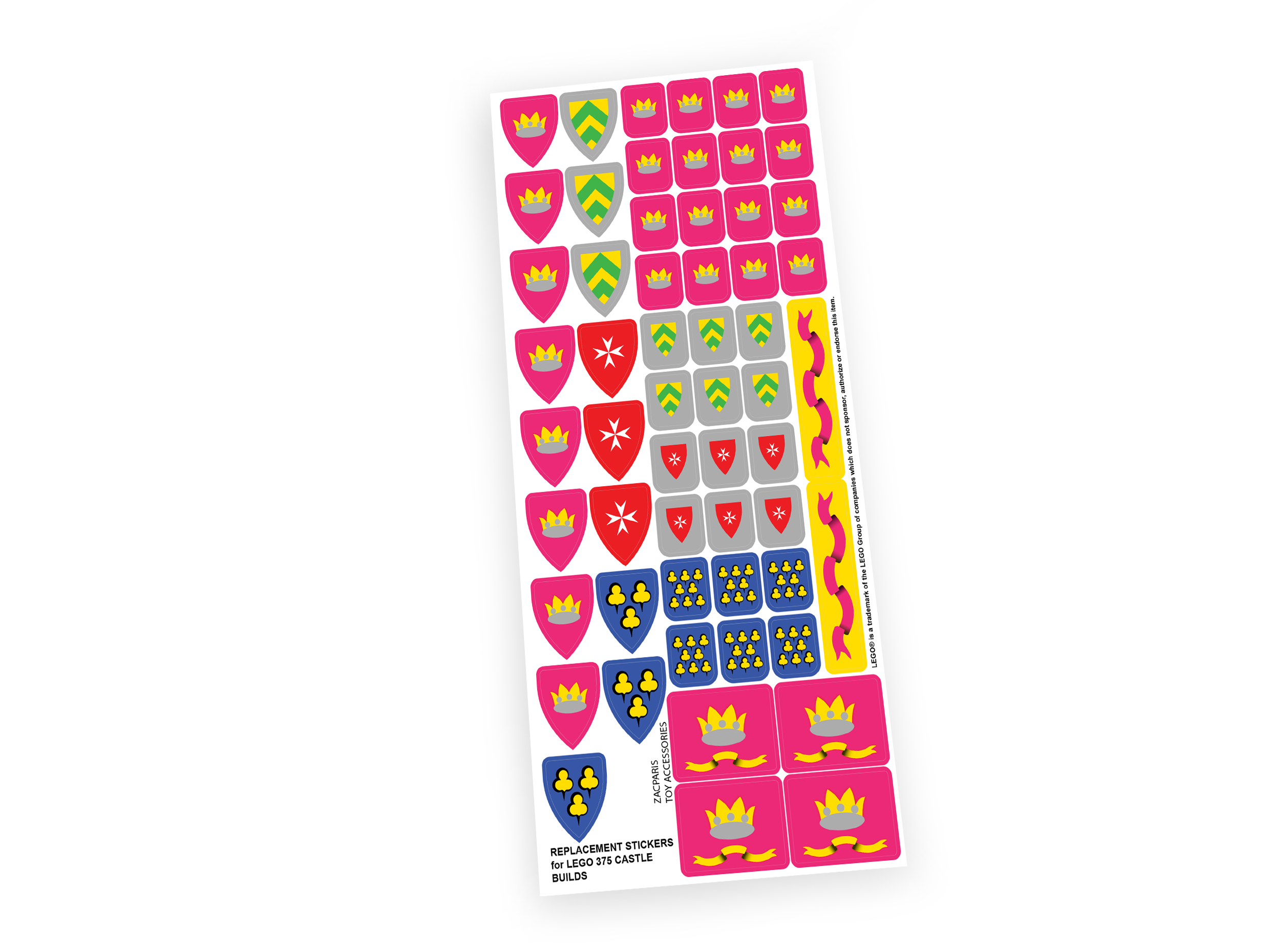 Lego 375 Castle minifig stickers