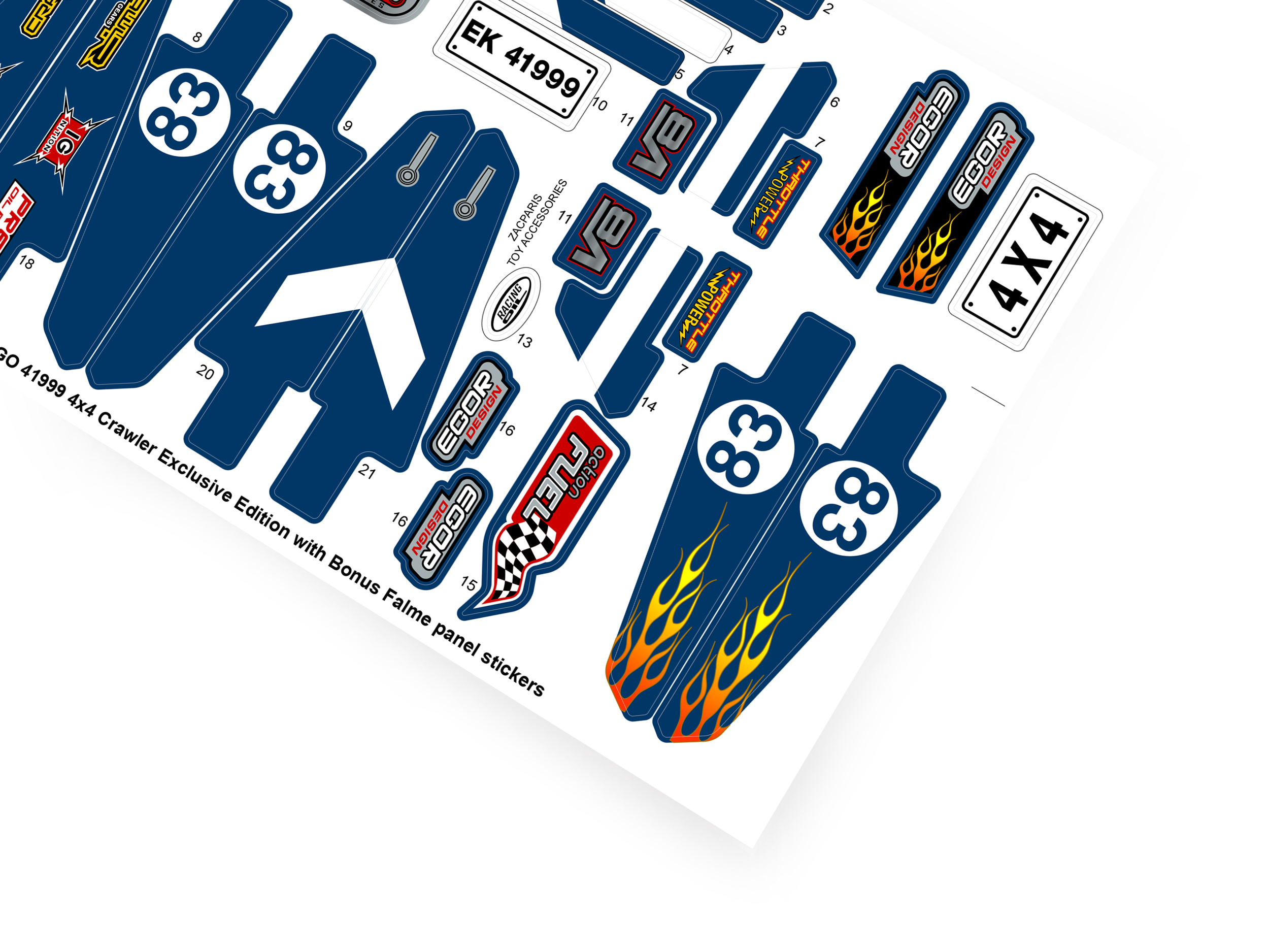 Lego 41999 4 x 4 Crawler Exclusive Edition sticker sheet