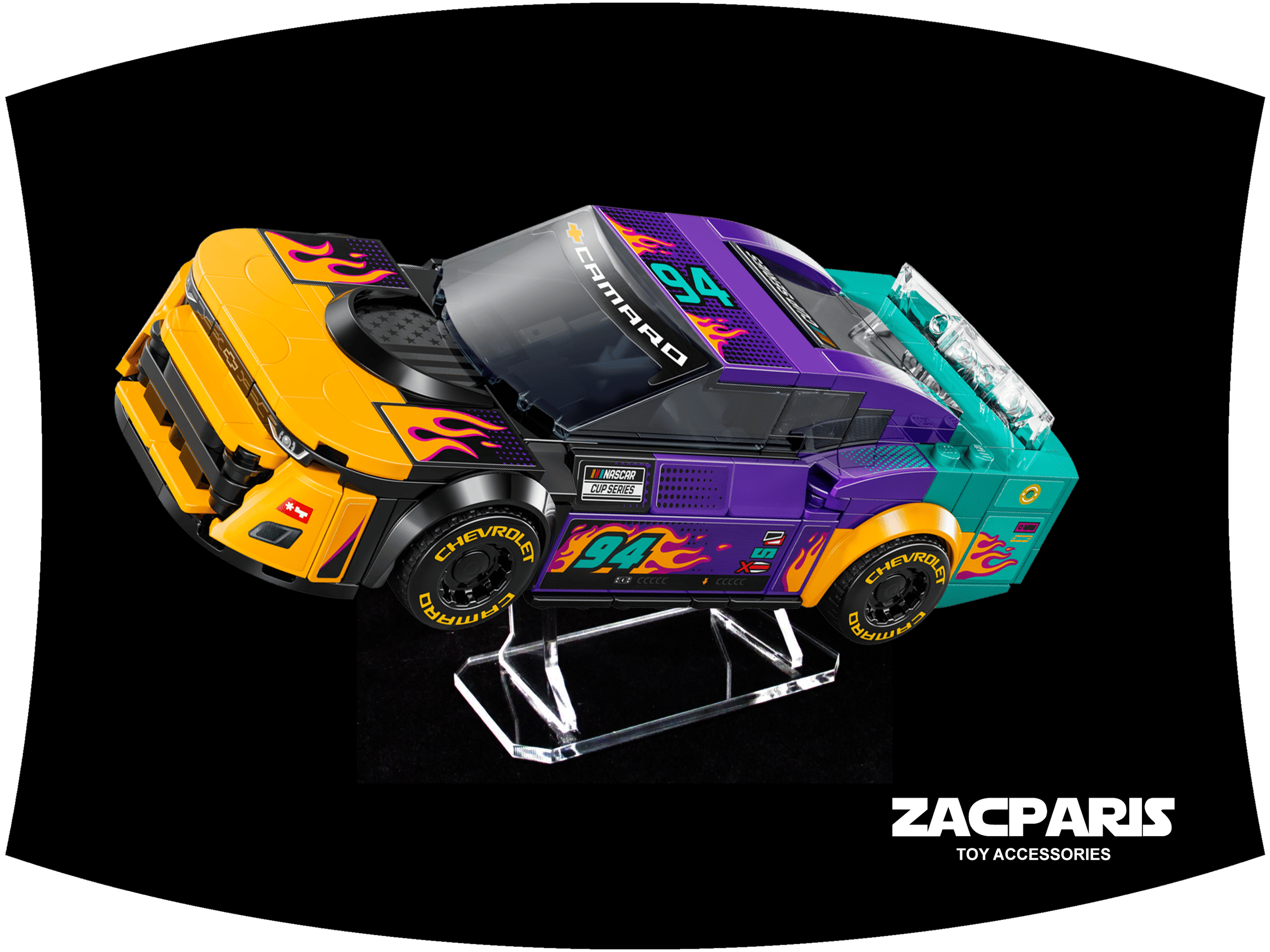 DISPLAY STAND for Speed Champions Lego 76935 NASCAR Next Gen Chevrolet Camaro Z