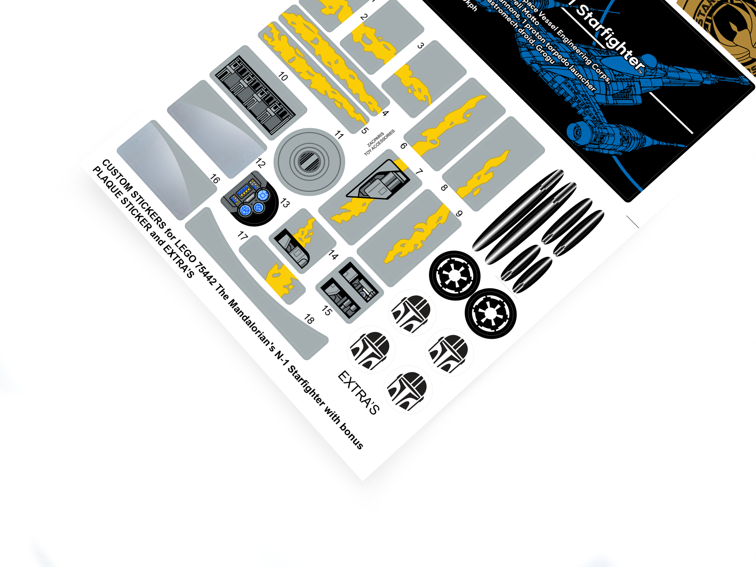 Lego 75442 The Mandalorian's N-1 Starfighter sticker