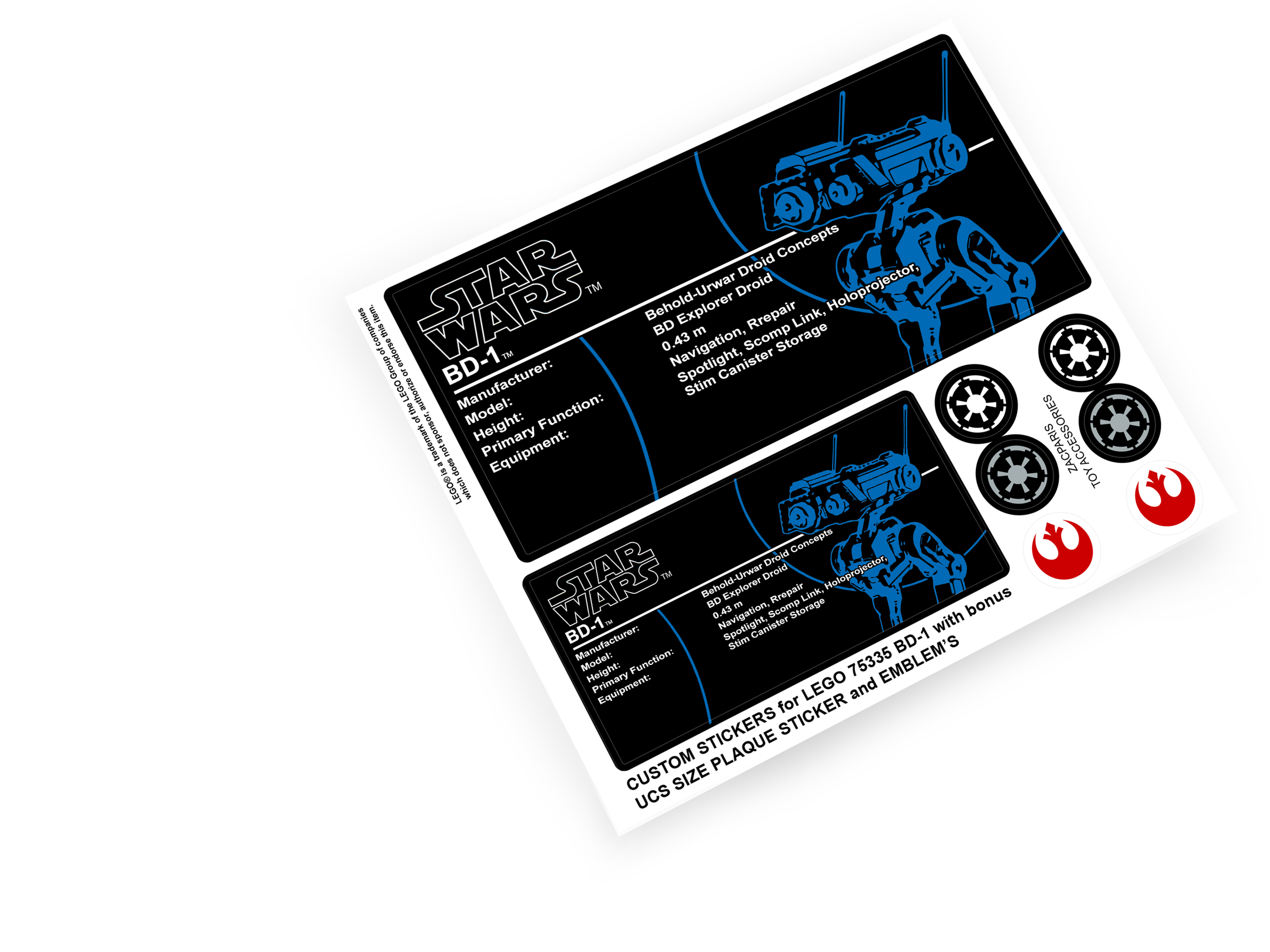 Lego 75335 BD-1 stickers
