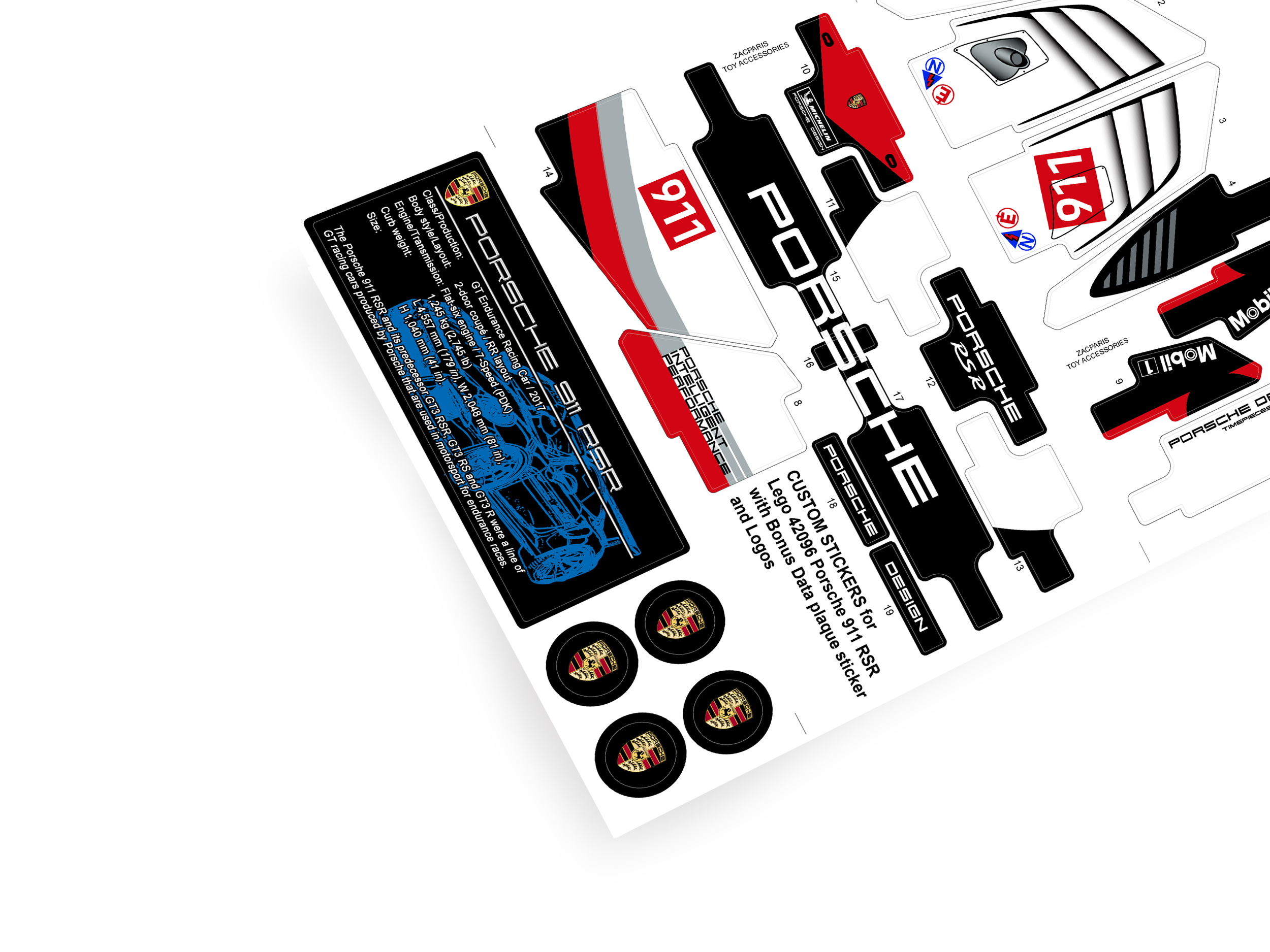 Lego 42096 Porsche 911 RSR sticker