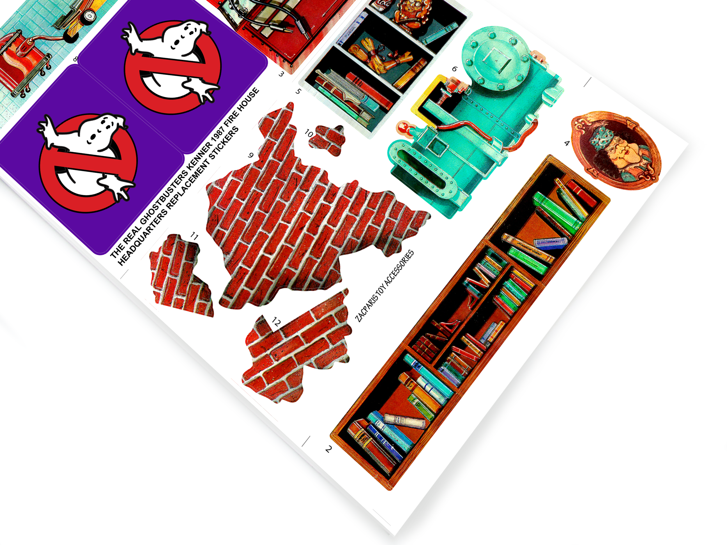 Kenner 1987 The Real Ghostbusters Fire House stickers