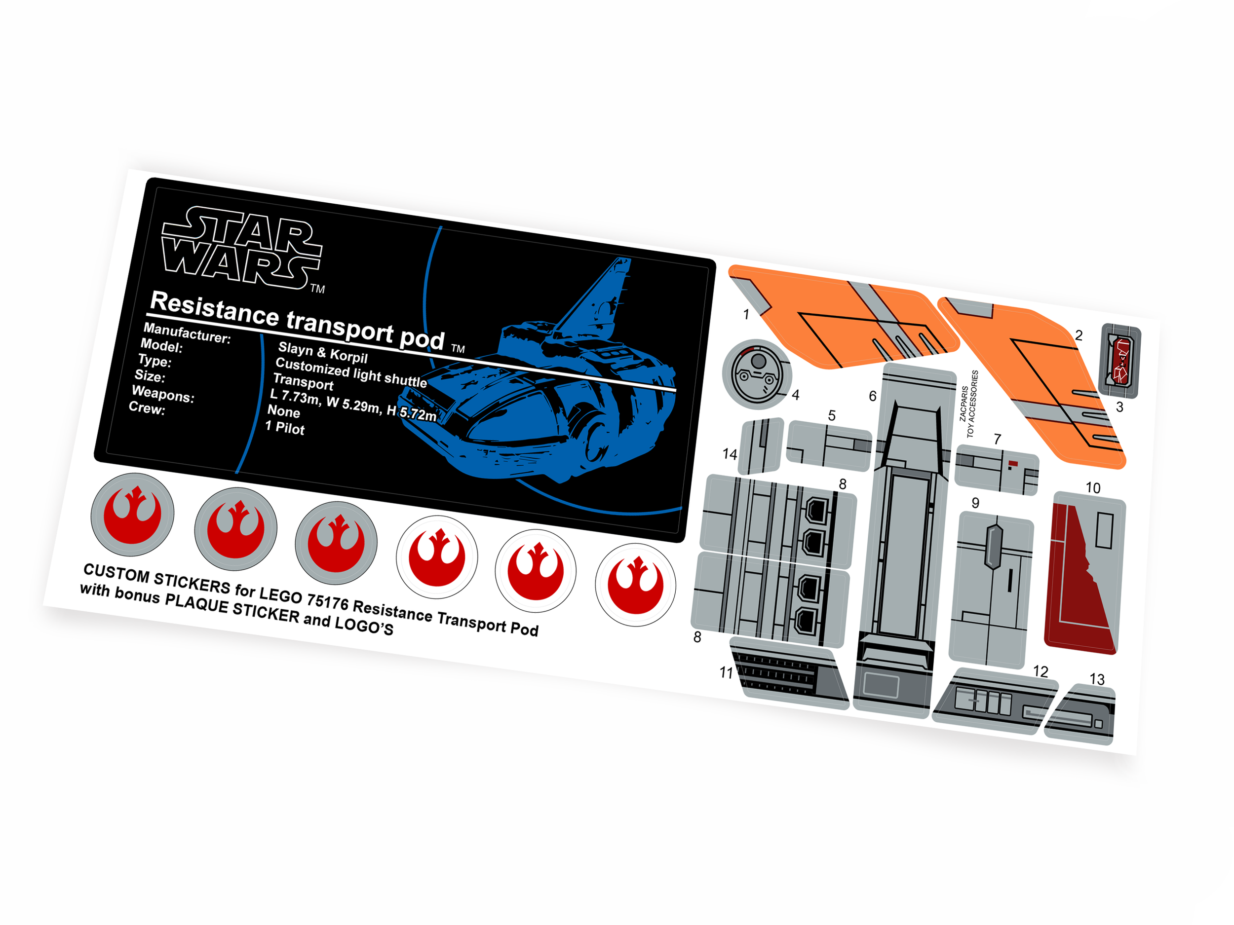 Lego 75176 Resistance Transport Pod sticker