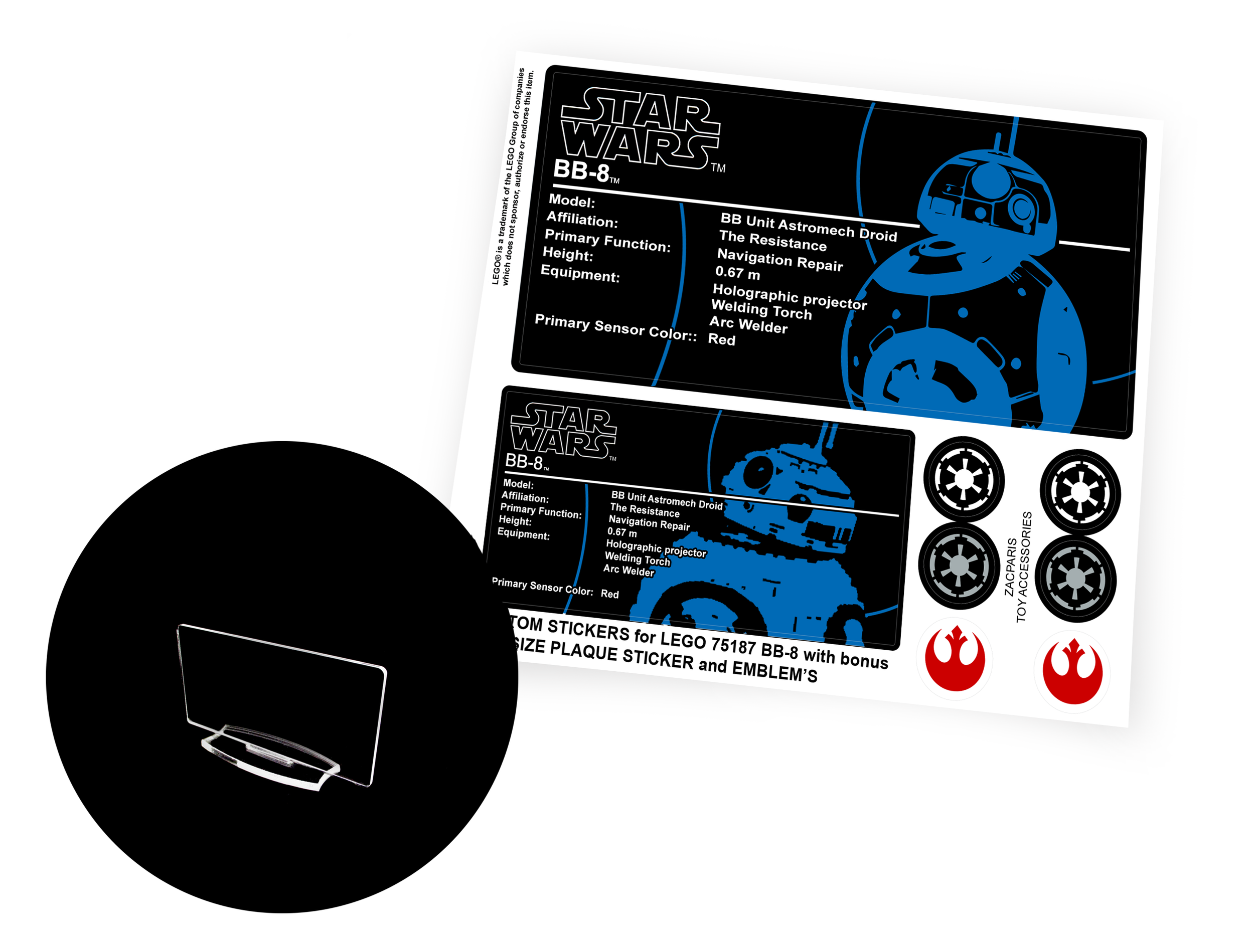 Lego 75187 BB-8 stickers (Copy)