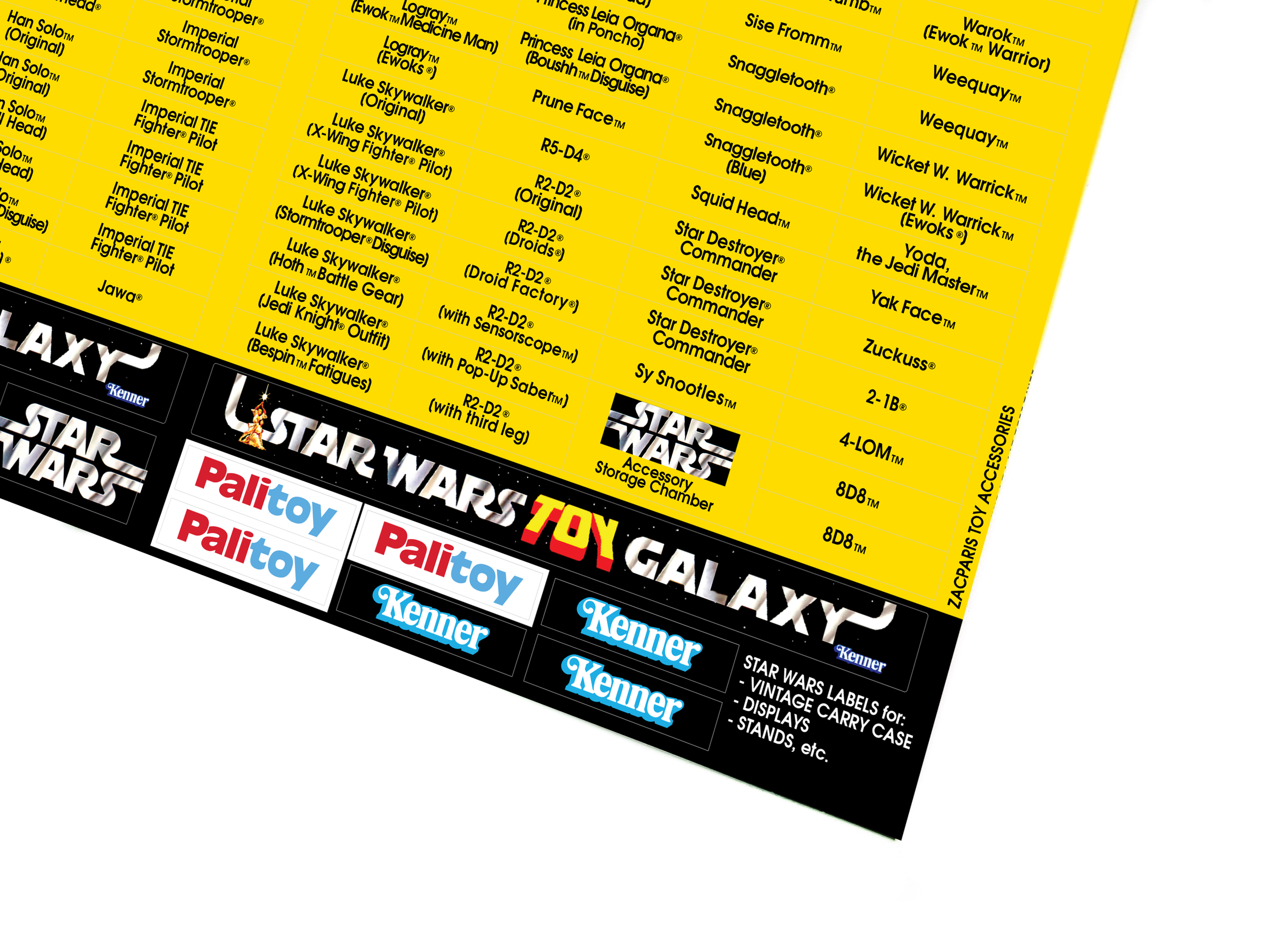 Star Wars Kenner Carry case stickers