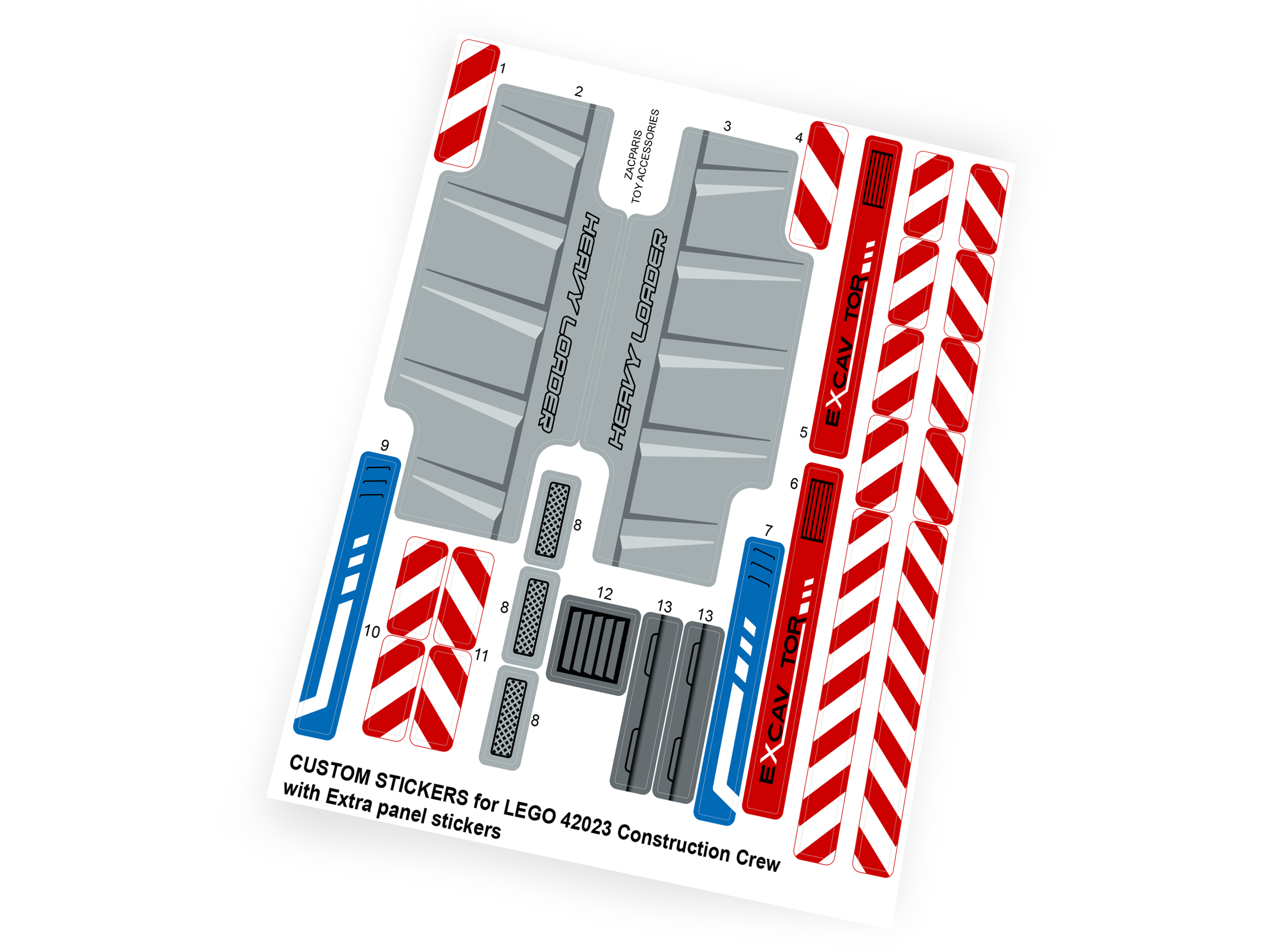 Custom stickers for Set 42023 Construction Crew with Bonus!